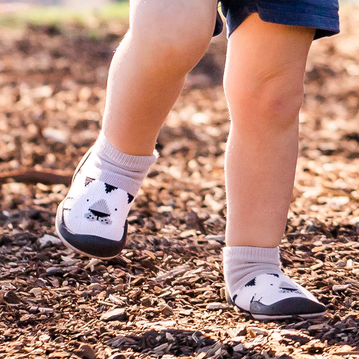 Komuello Toddler Boy First Walk Sock Shoes White Tiger