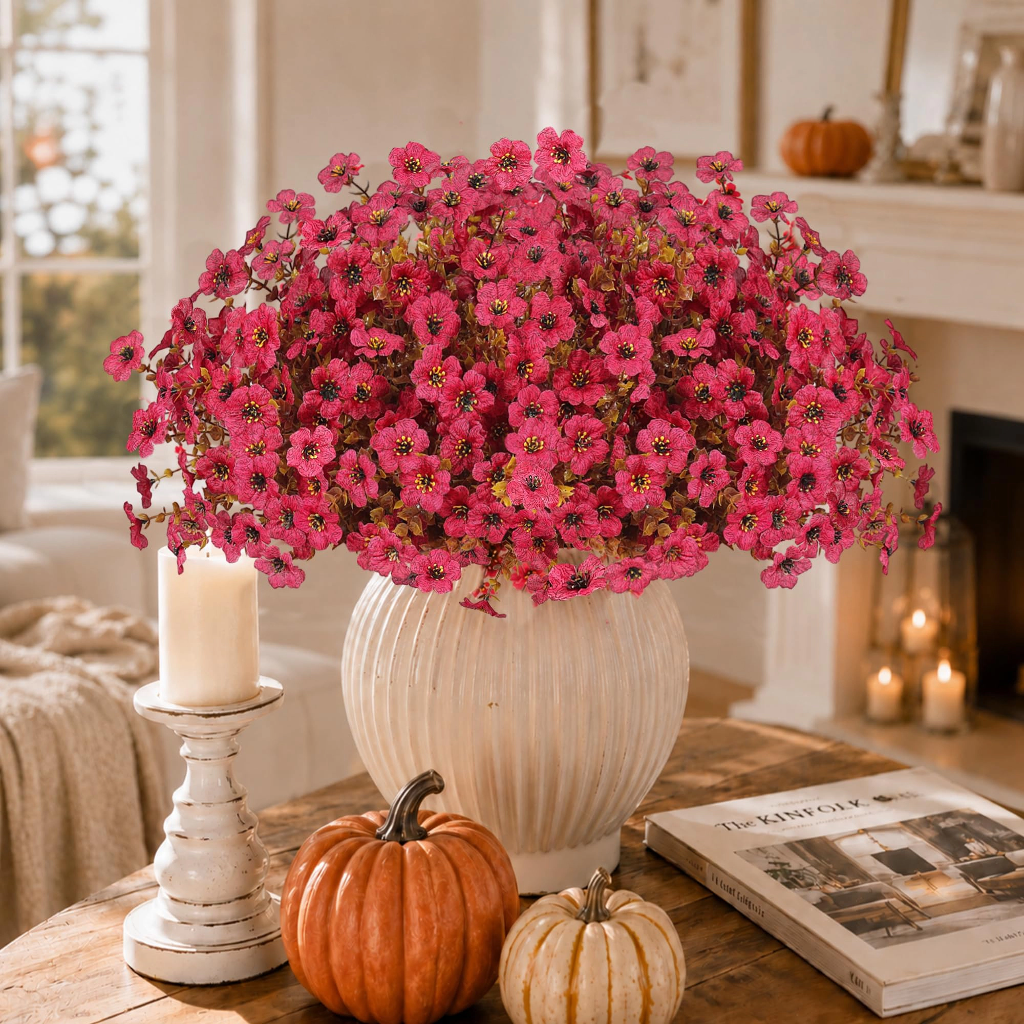 PUPWE Artificial Flowers For Outdoors Plant Spring Summer Decoration
