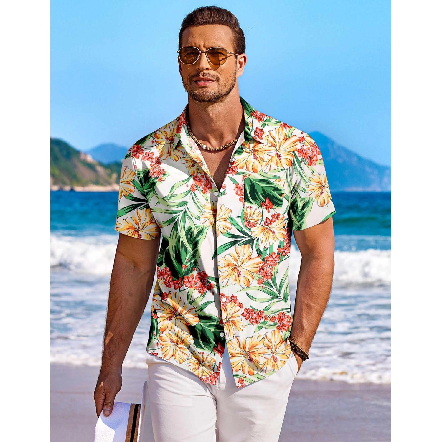 COOFANDY Mens Casual Long Sleeve Button Down Shirt Classic Collar Chest Pocket Tops