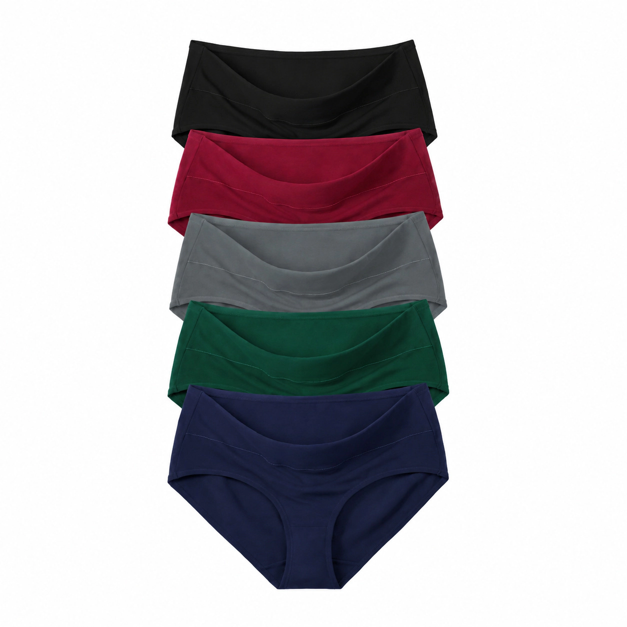 WZK Womens 5-Pack High Waisted Soft Cotton Underwear