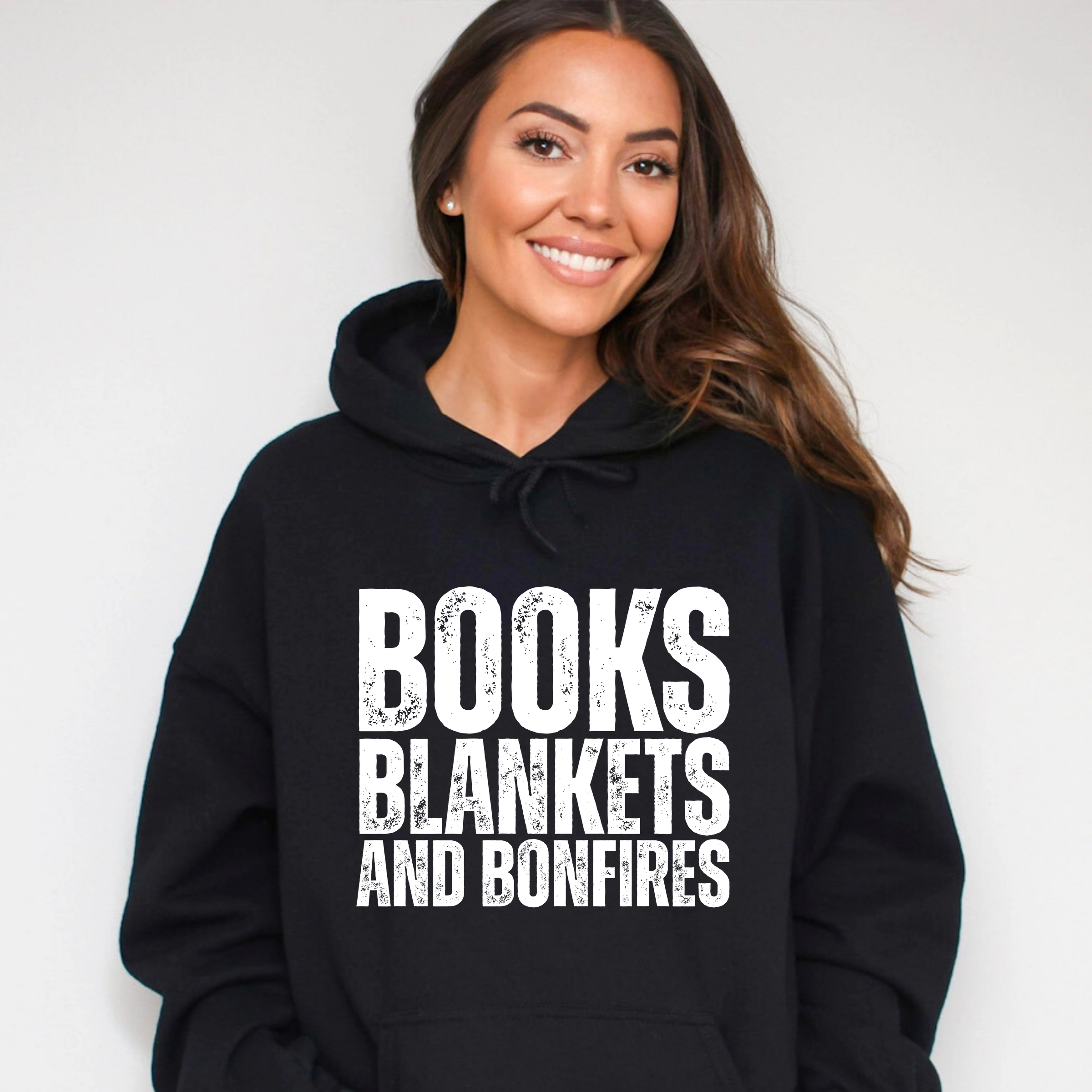 Simply Sage Market - Women's Graphic Hoodie Books, Blankets, and Bonfires