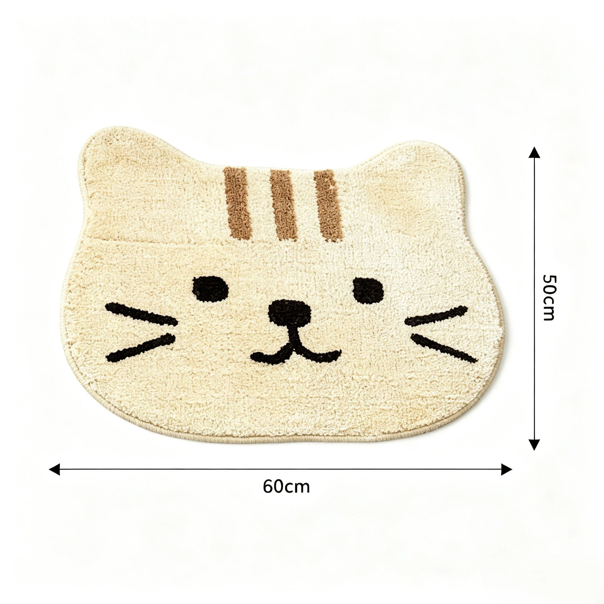 Alilang Unisex Cute Cat Head Shaped Bathroom Floor Mat Soft Water Absorbent with Anti-Slip Base