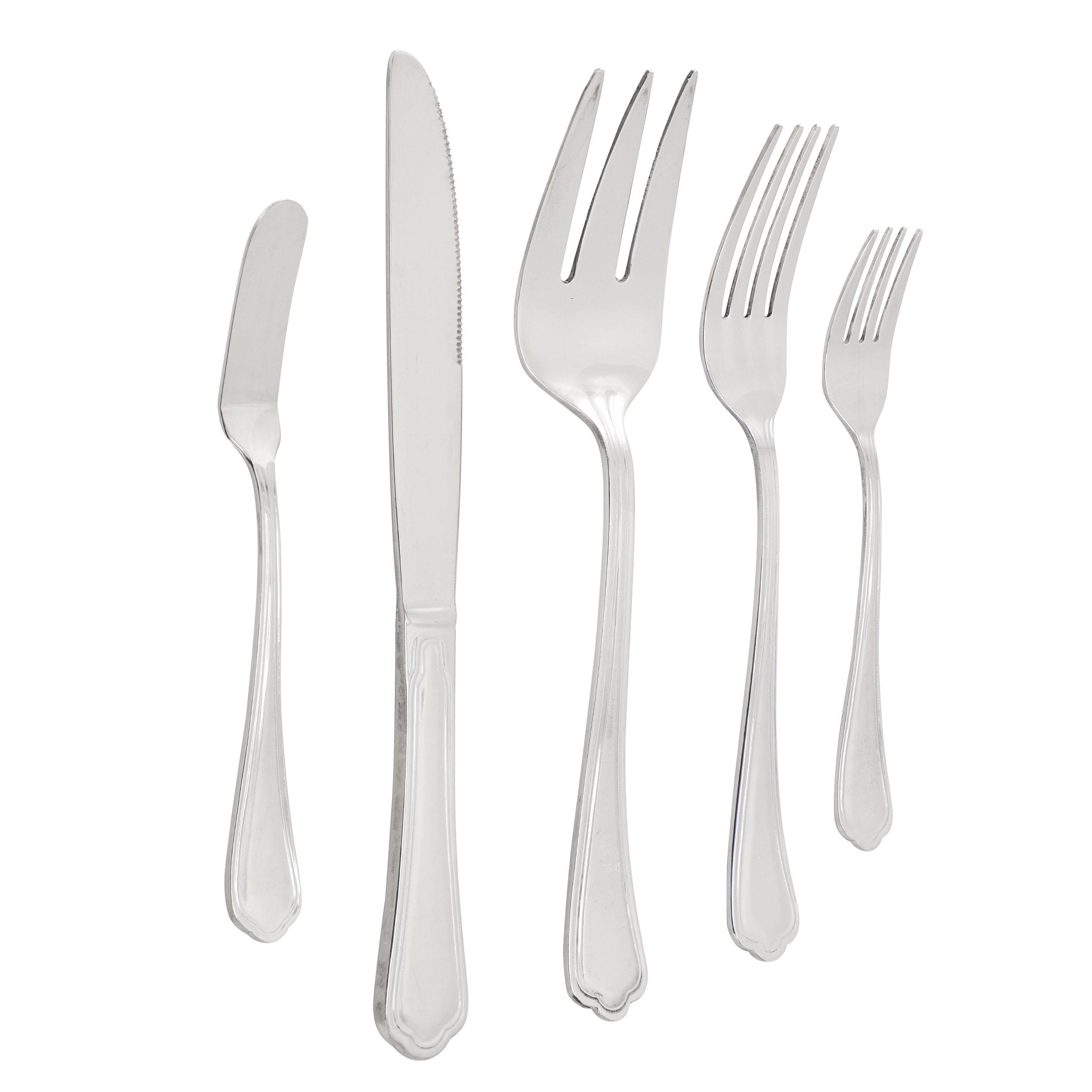 Gibson Home Aberdeen Court 45 Piece Stainless Steel Flatware and Serving Set