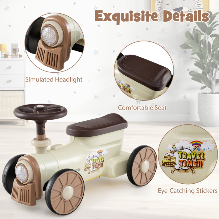 Hivvago Ride on Toy with Steering Wheel and Train Whistle Sound Button