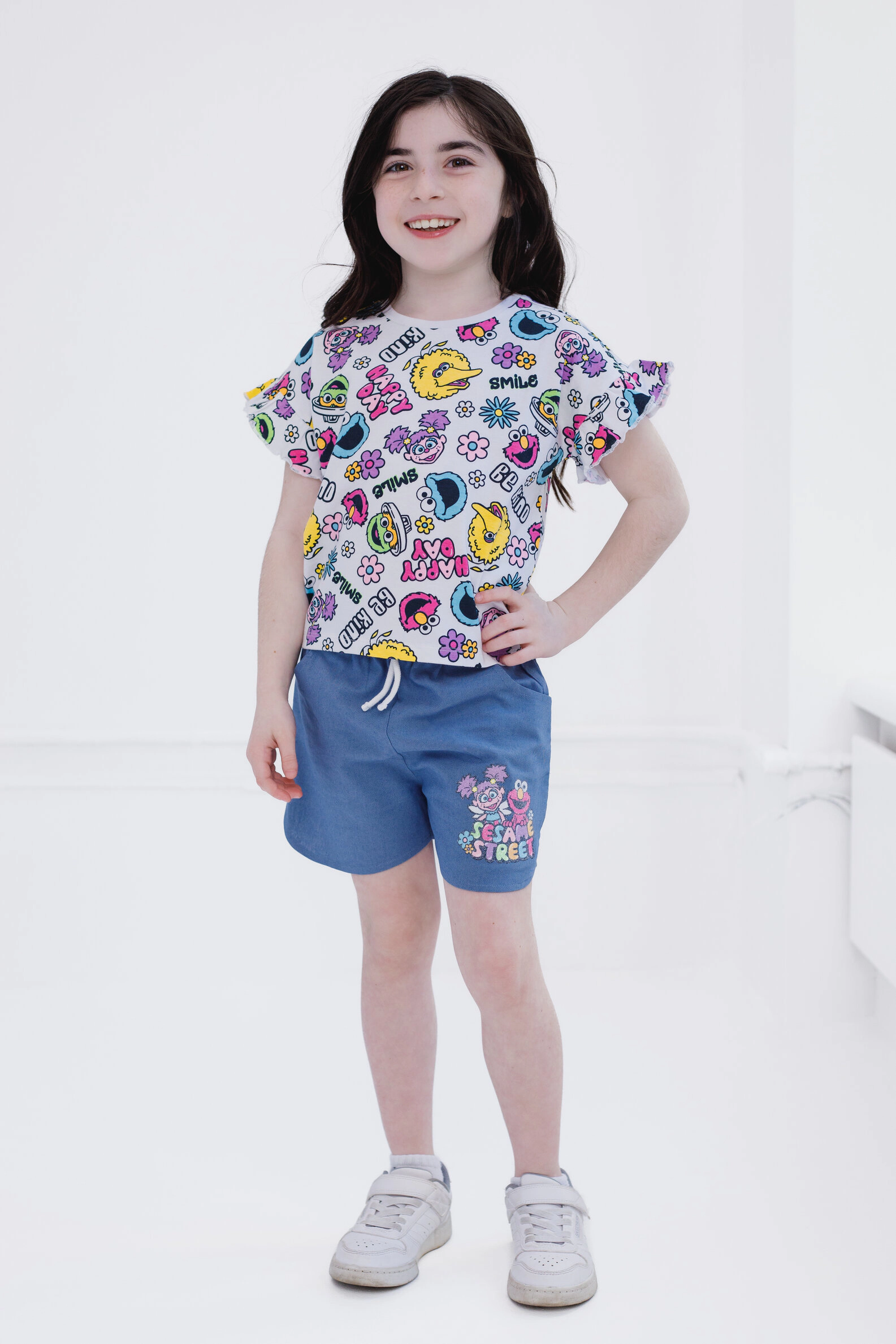 Sesame Street Girls' 2-Piece T-Shirt and Shorts Set