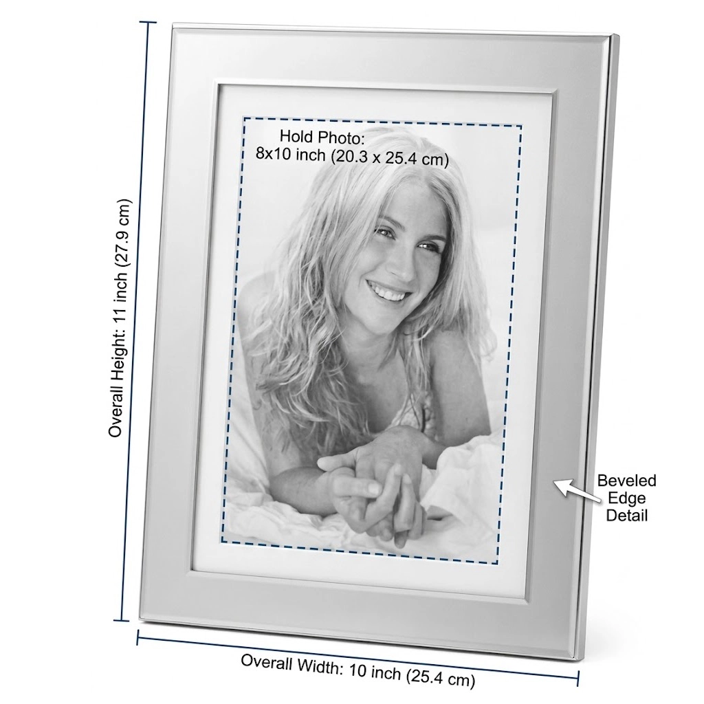 Jiallo Contemporary Silver Beveled 8x10 Photo Frame