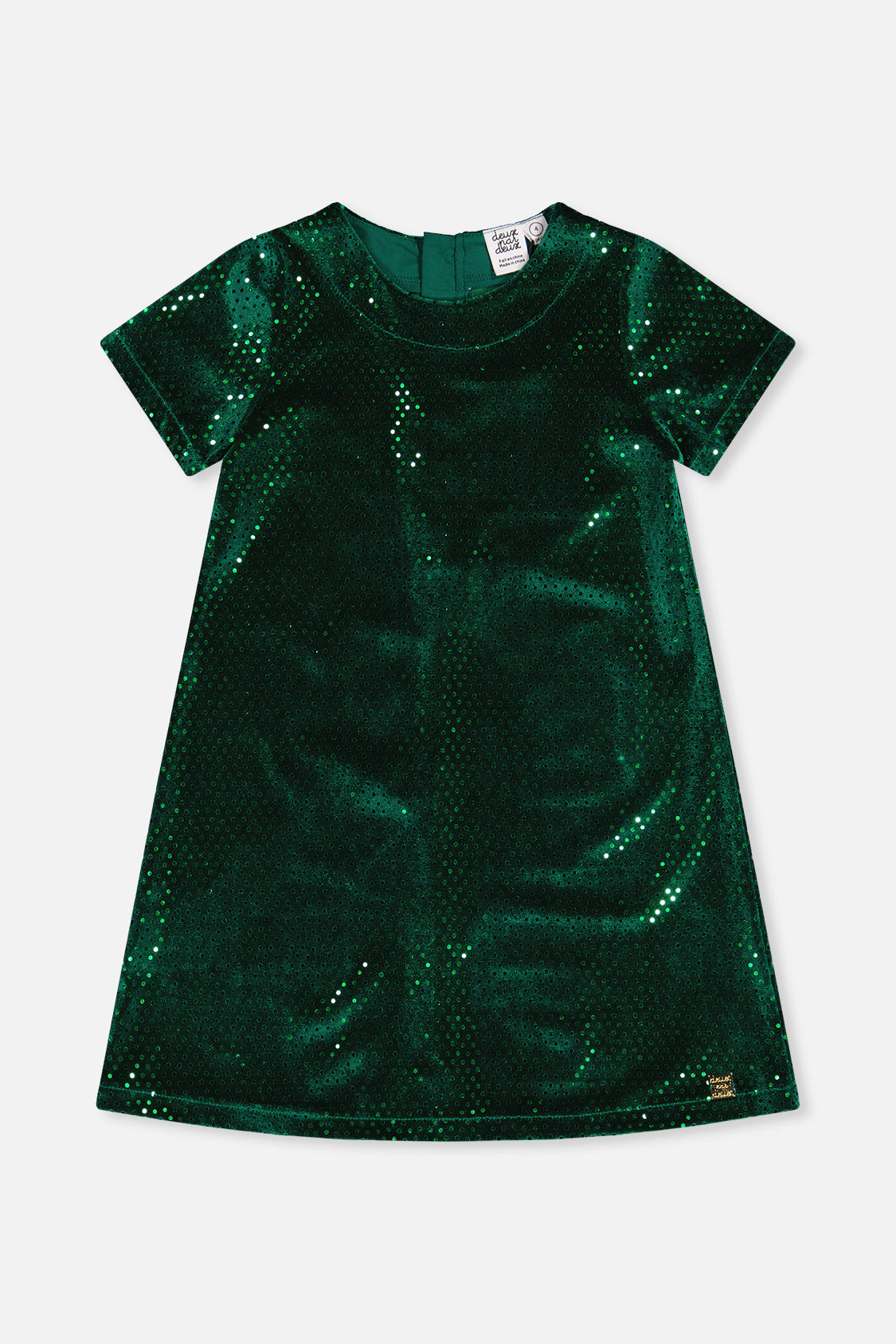 Deux par Girls Short Sleeve A-Line Velour Blend Dress