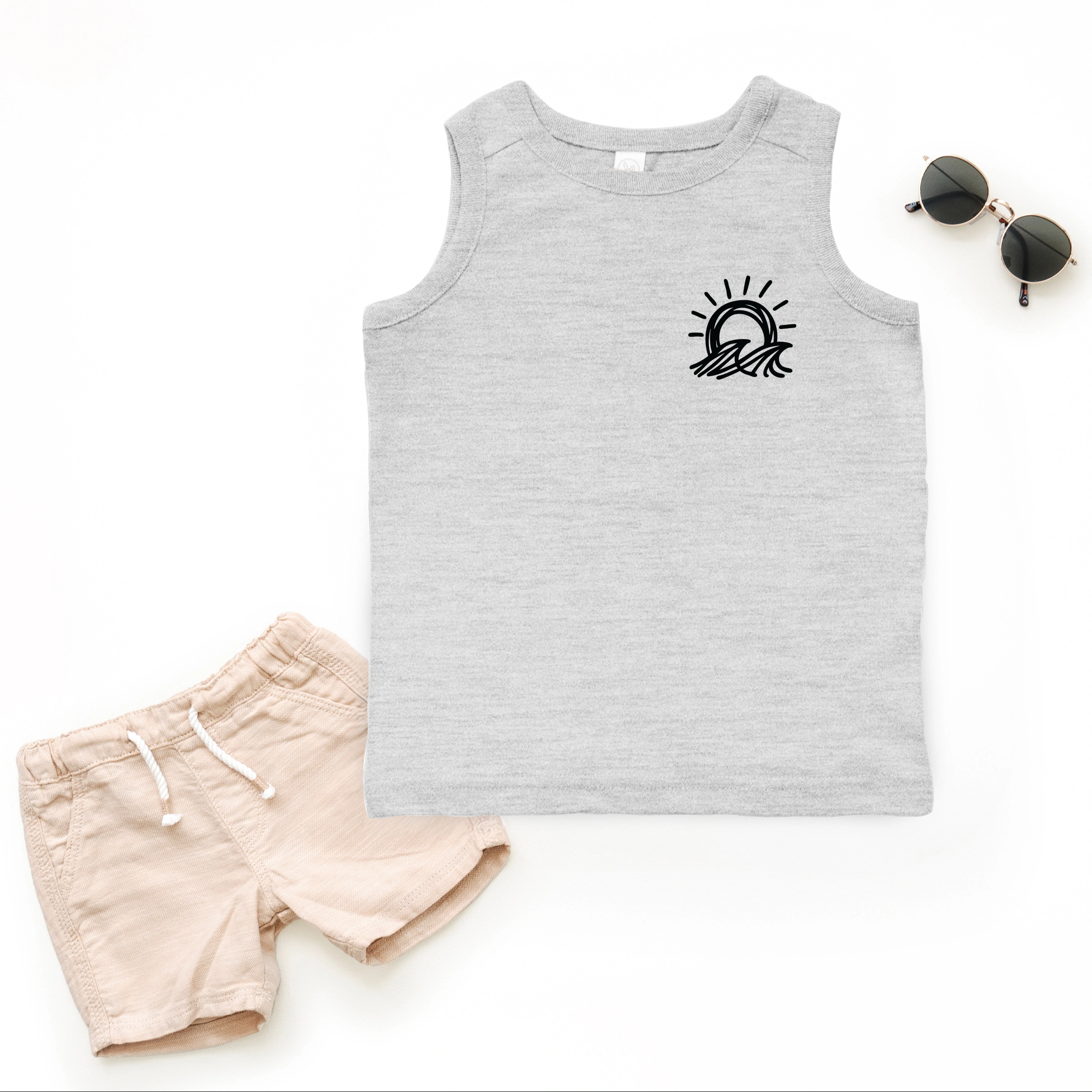The Juniper Shop - Sun and Waves Sketch Toddler Graphic Tank