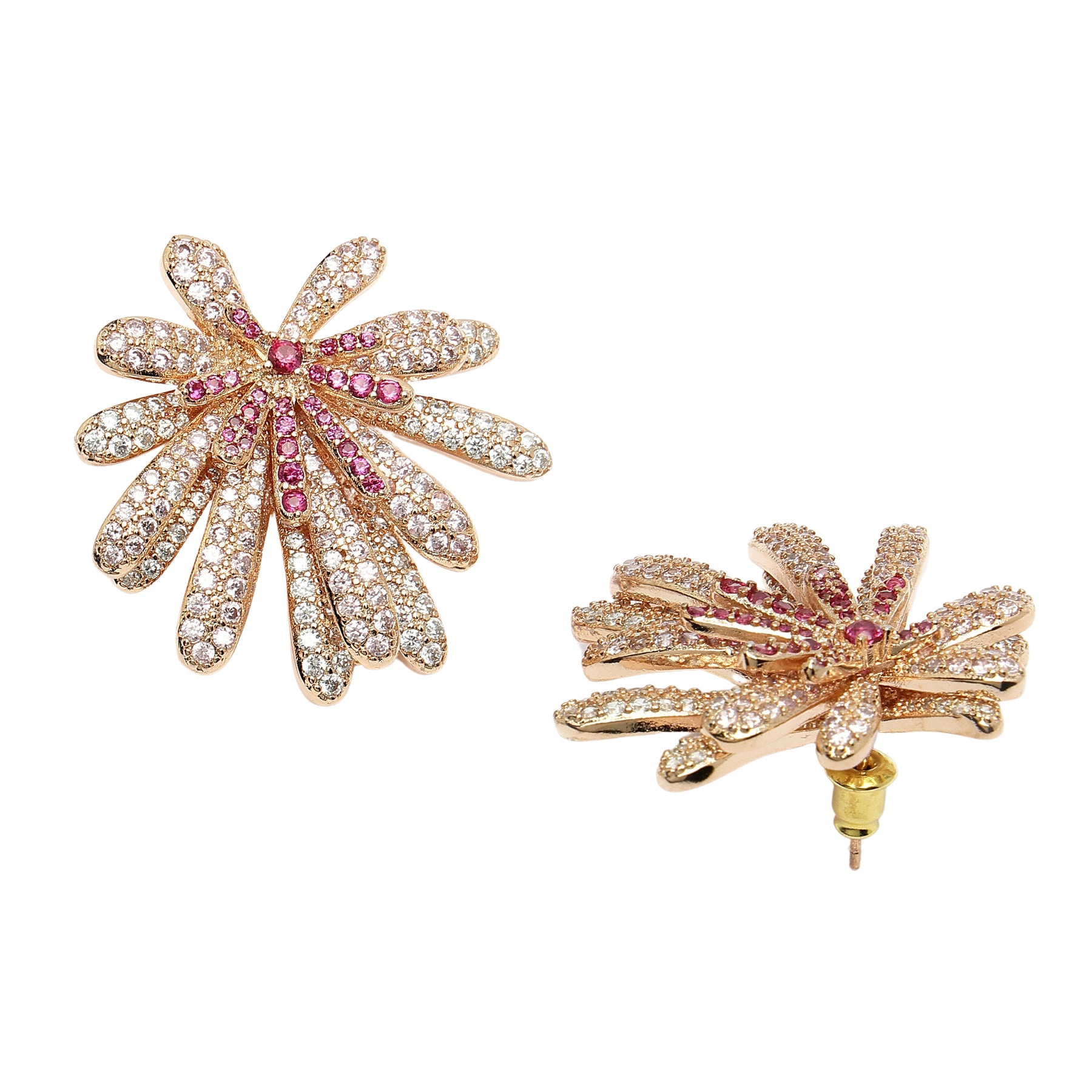 AGP PARIS Womens Diva Collection Daisy Zirconia Stud Earrings