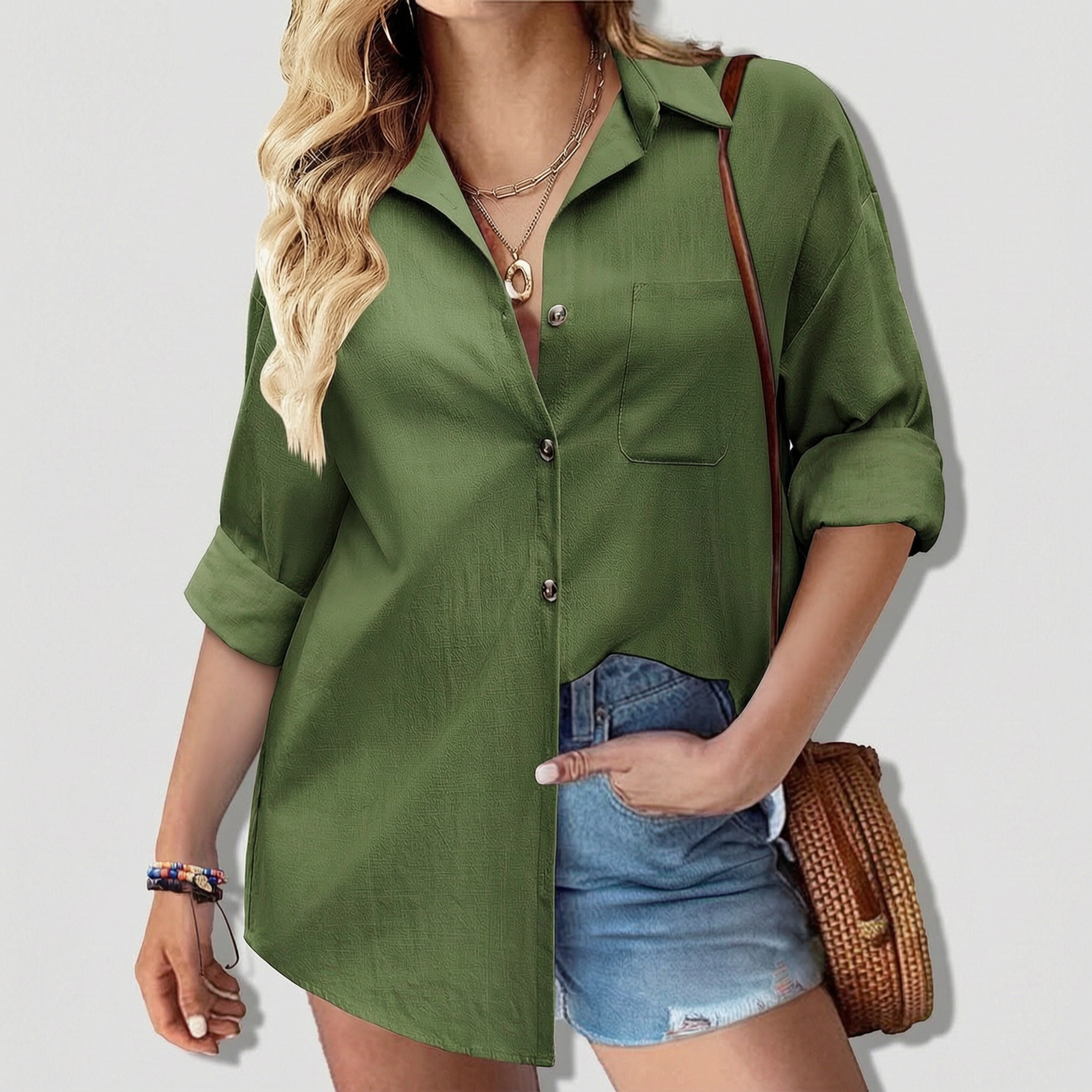 Zeagoo Womens Linen Button Up Shirts Long Sleeve Cotton Casual Collared Shirt Loose Blouses Tops