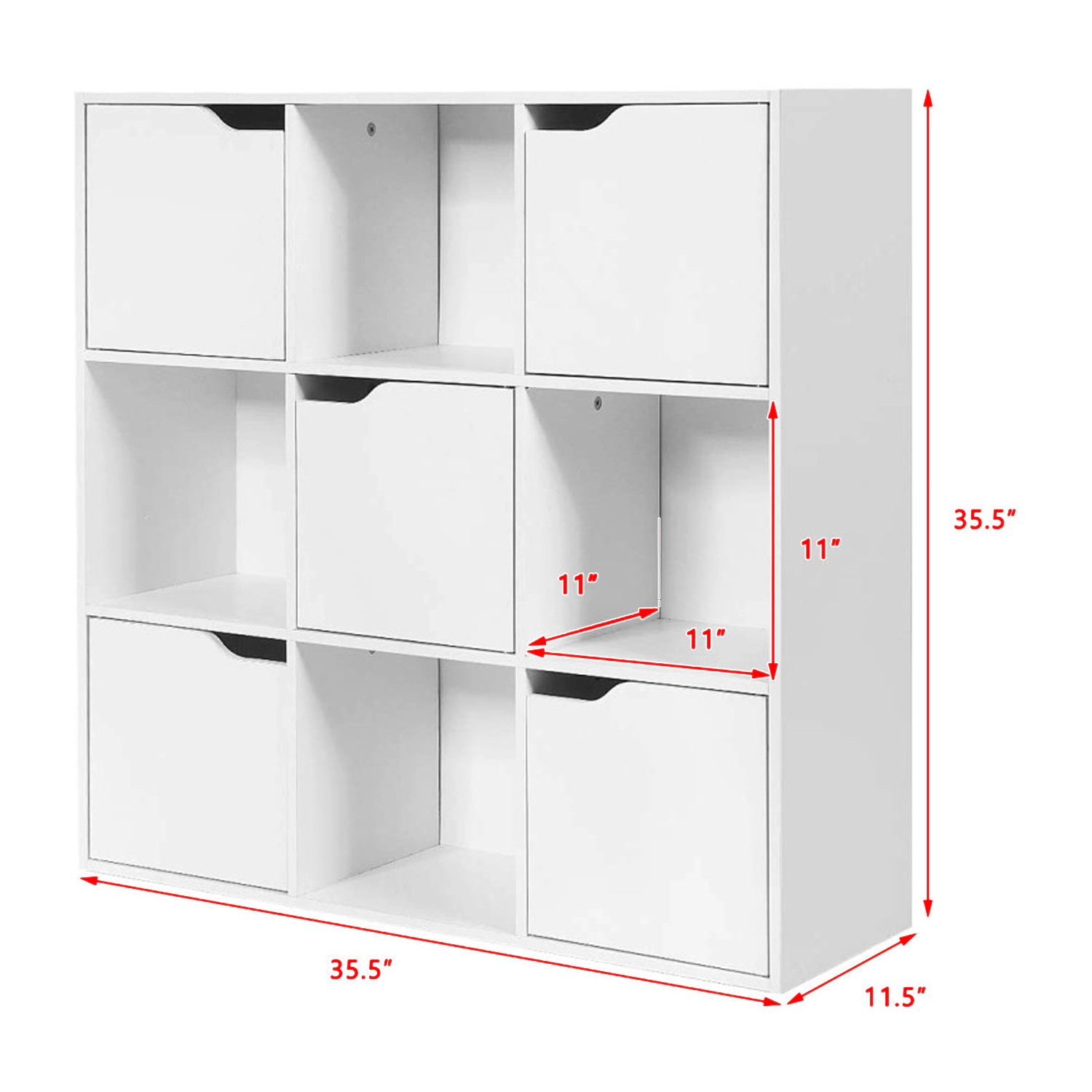 Hivvago 9-Cube Modular Bookcase Organizer with Open Display Design
