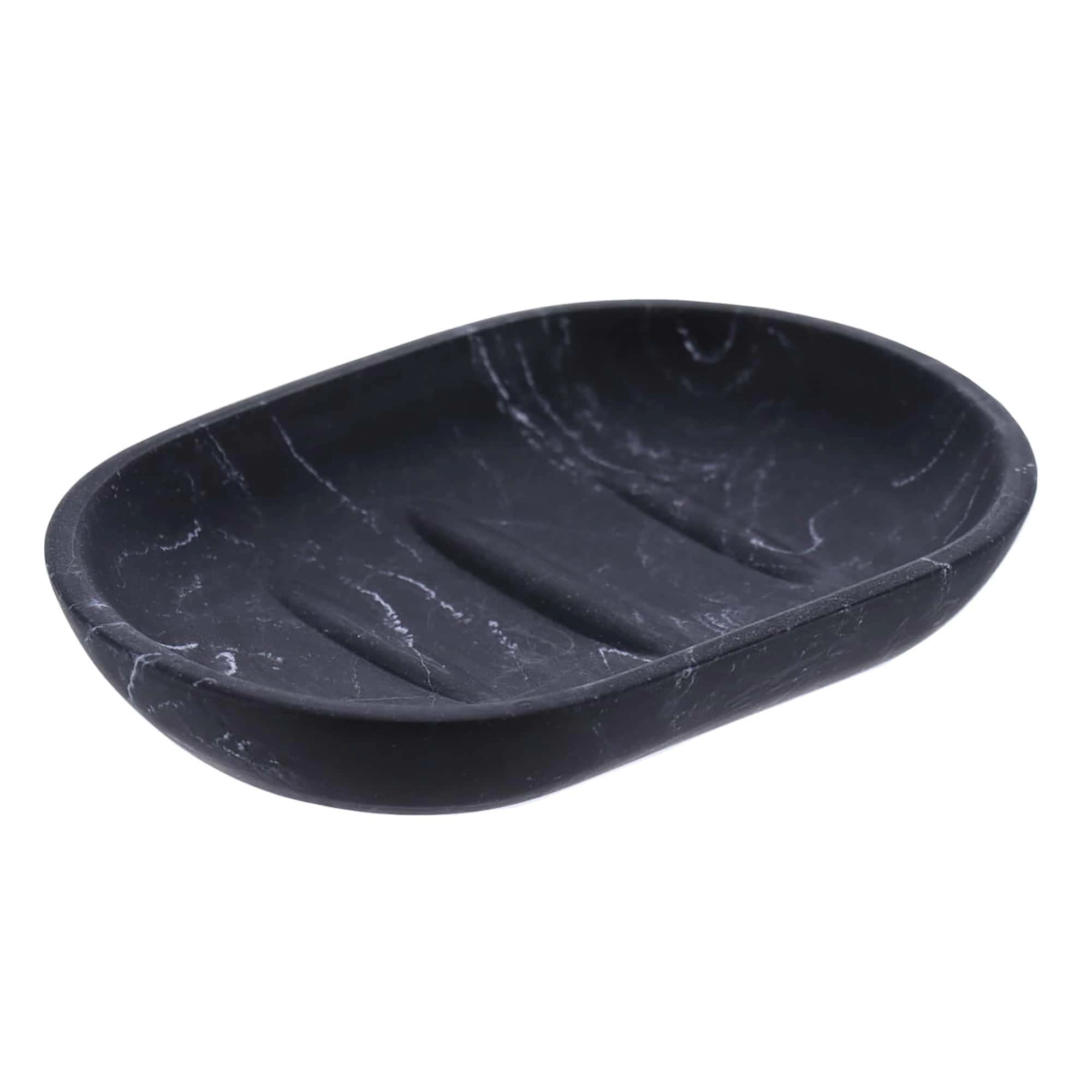 Evideco French Home Goods Marble-Effect Polyresin Soap Dish - Polished Rectangular Countertop