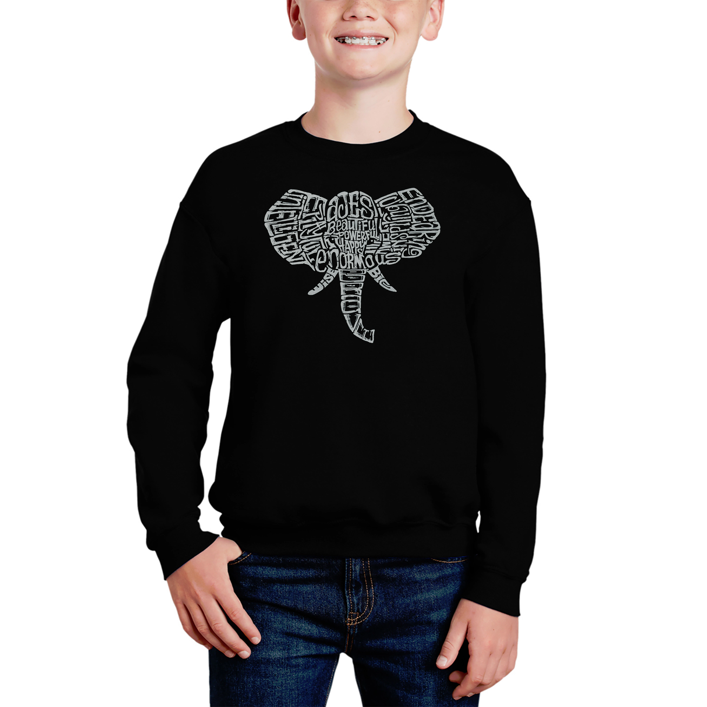 LA Pop Art Boy's Word Sweatshirt - Tusks