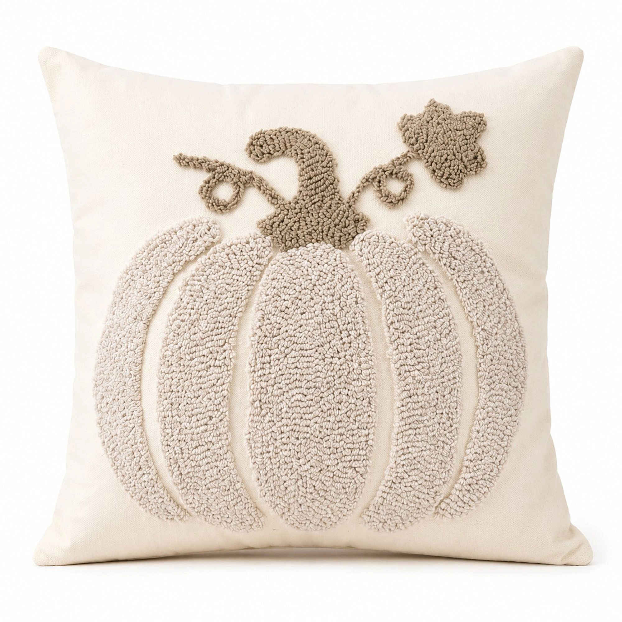 Alilang Fall Thanksgiving Tufted Pumpkin Vine Decorative Throw Pillow Cover