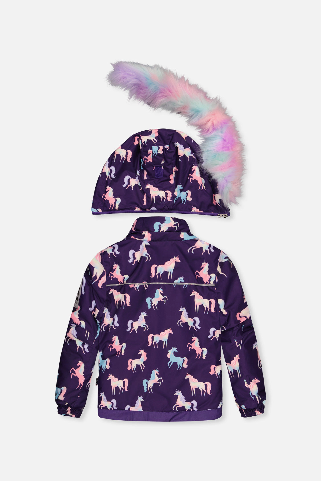 Deux par Girls Unicorn Print Two Piece Play Snowsuit with Hooded Jacket and Snow Pants
