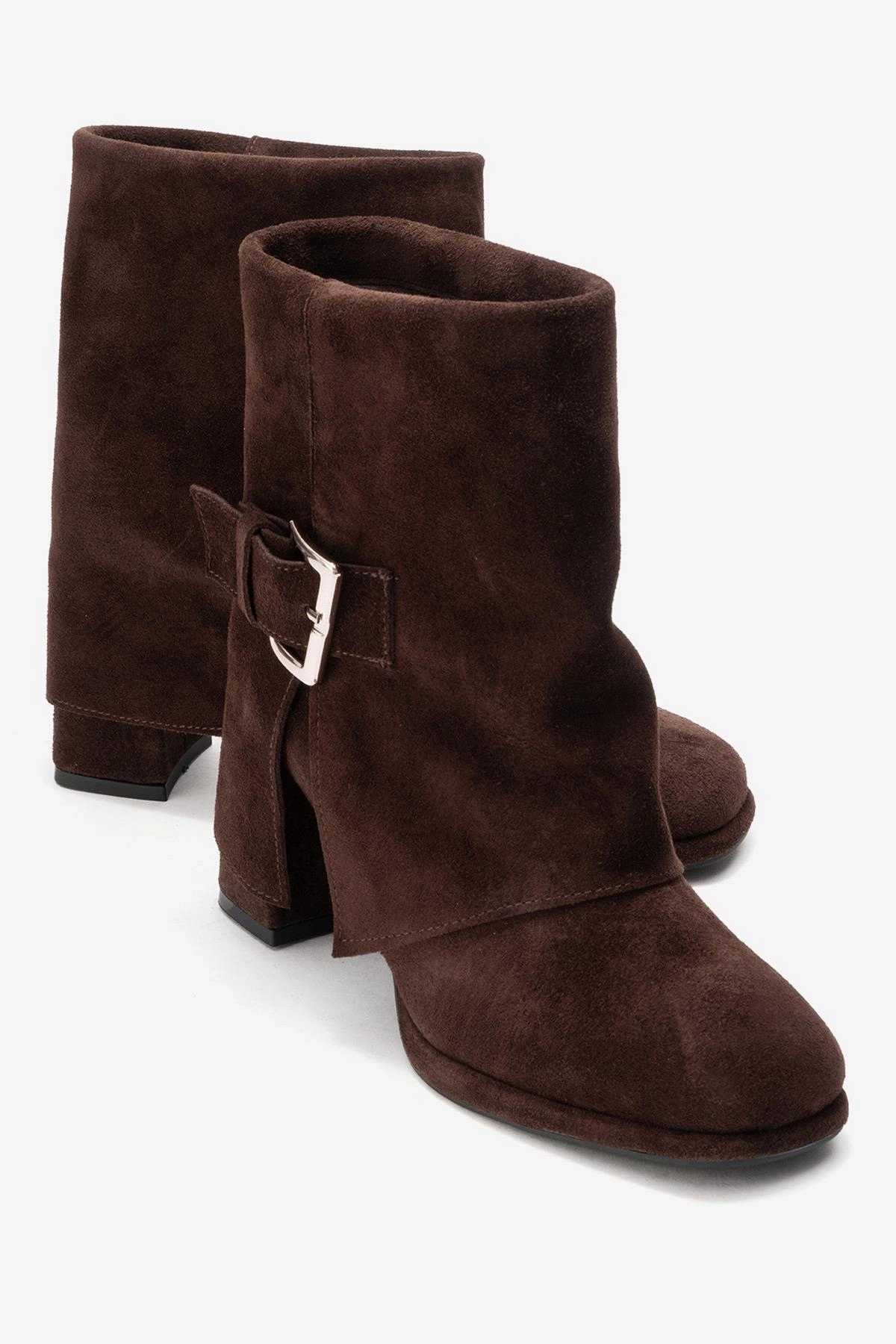 Forever & Always Womens Lore Leather Block Heel Boots
