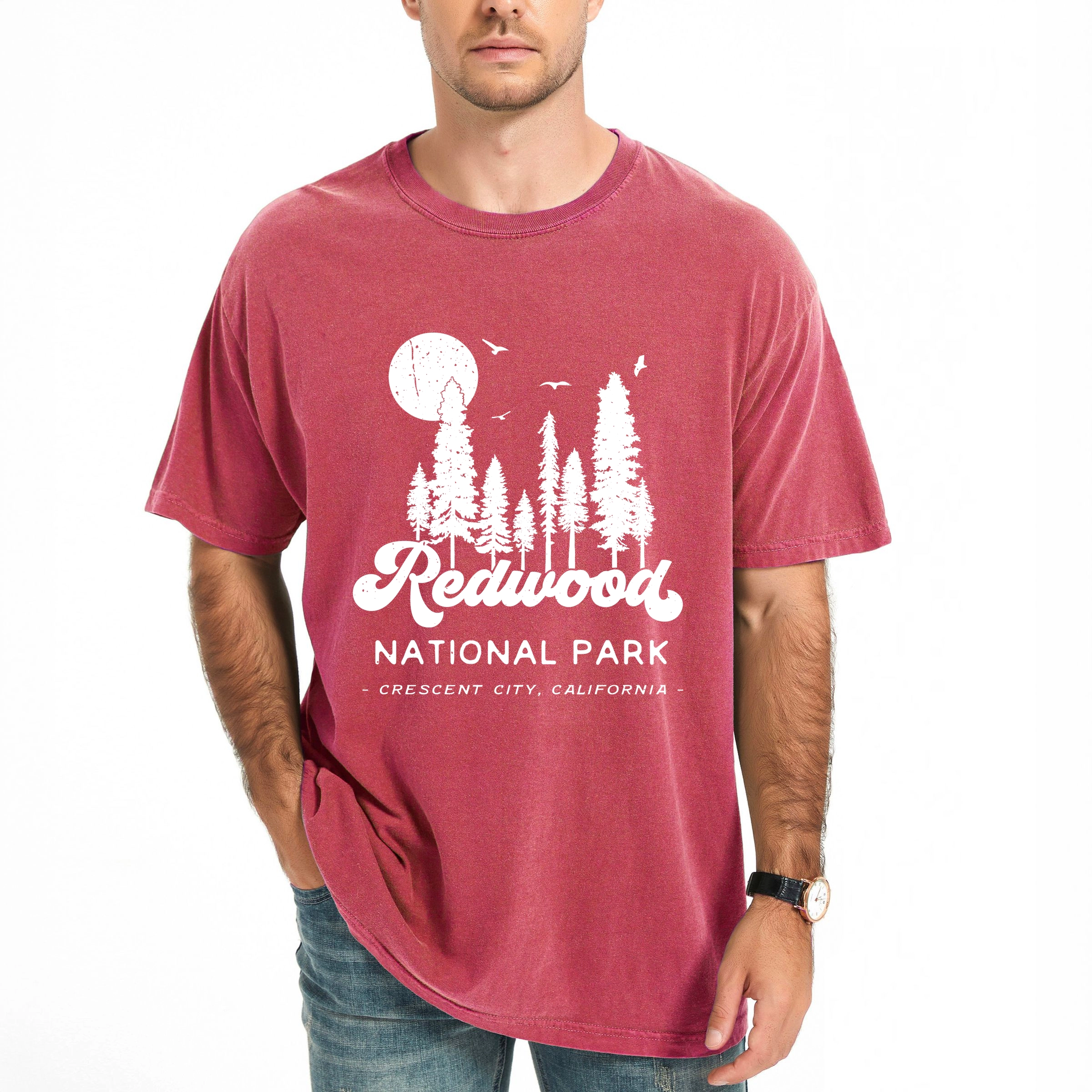 Simply Sage Market - Vintage Redwood National Park Men's Garment Dyed Graphic T-Shirt