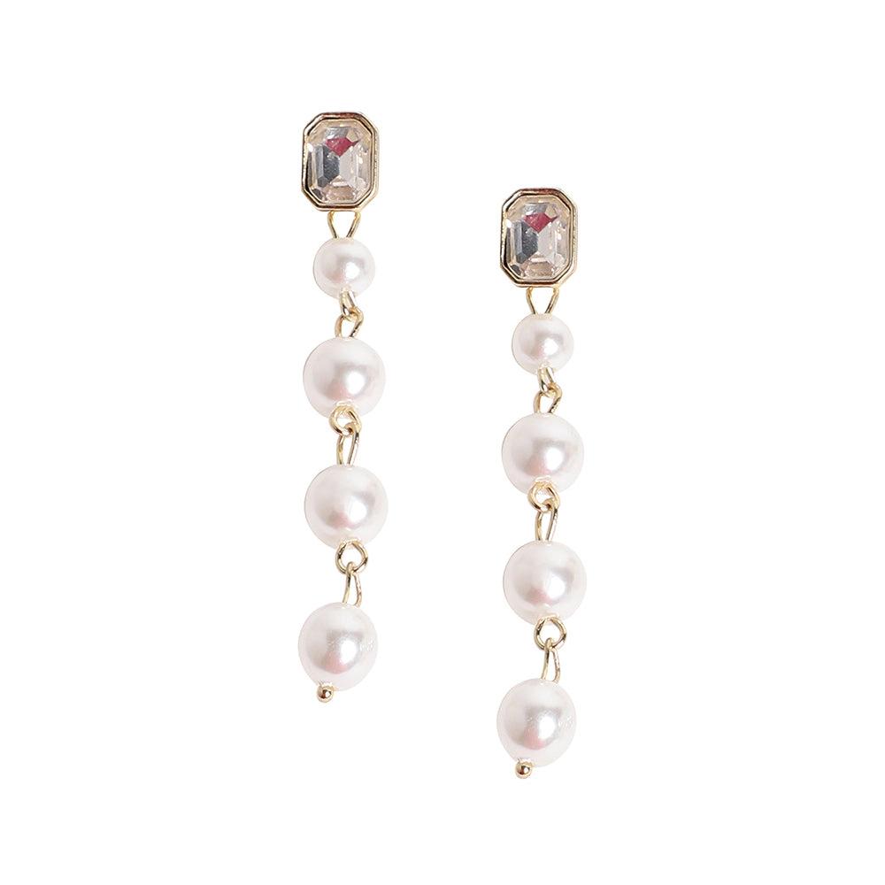 SOHI Women's Pearl Strand Drop Earrings