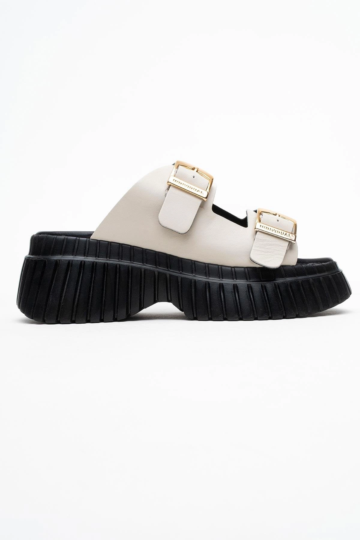 Forever & Always Womens Joanes Leather Two-Strap Platform Sandals