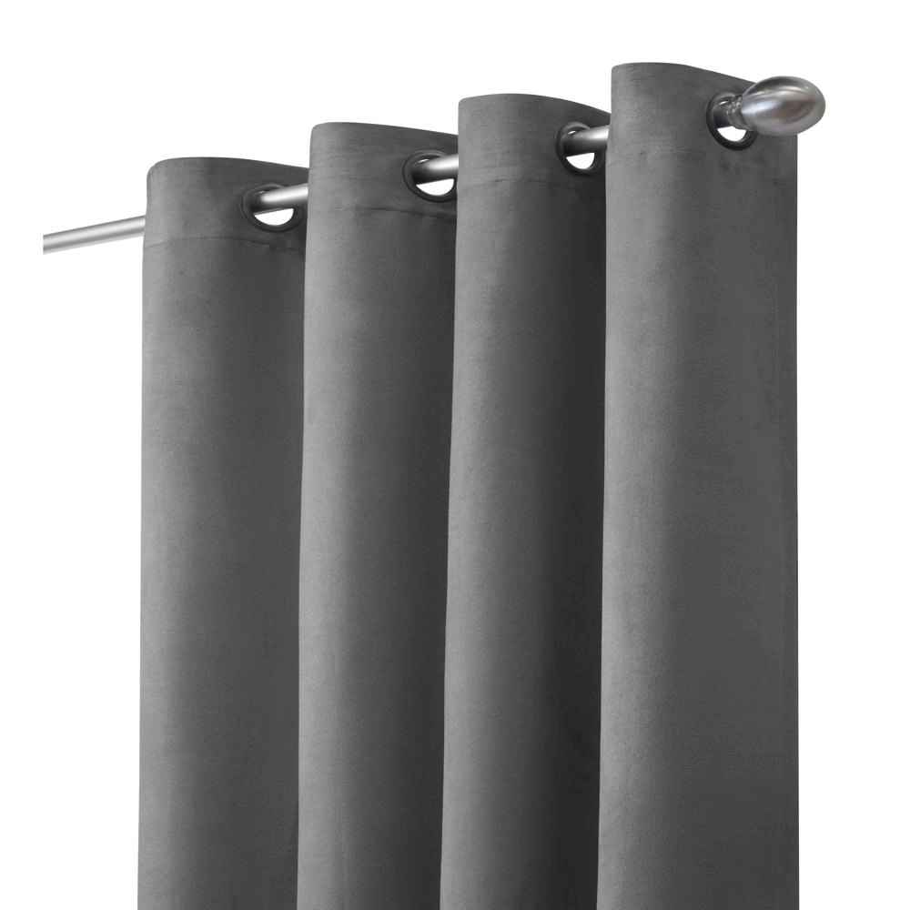 Thermalogic Navar Blackout Light Super Soft Faux Suede Fexture Grommet Curtain Panel 54" x 95" Dark