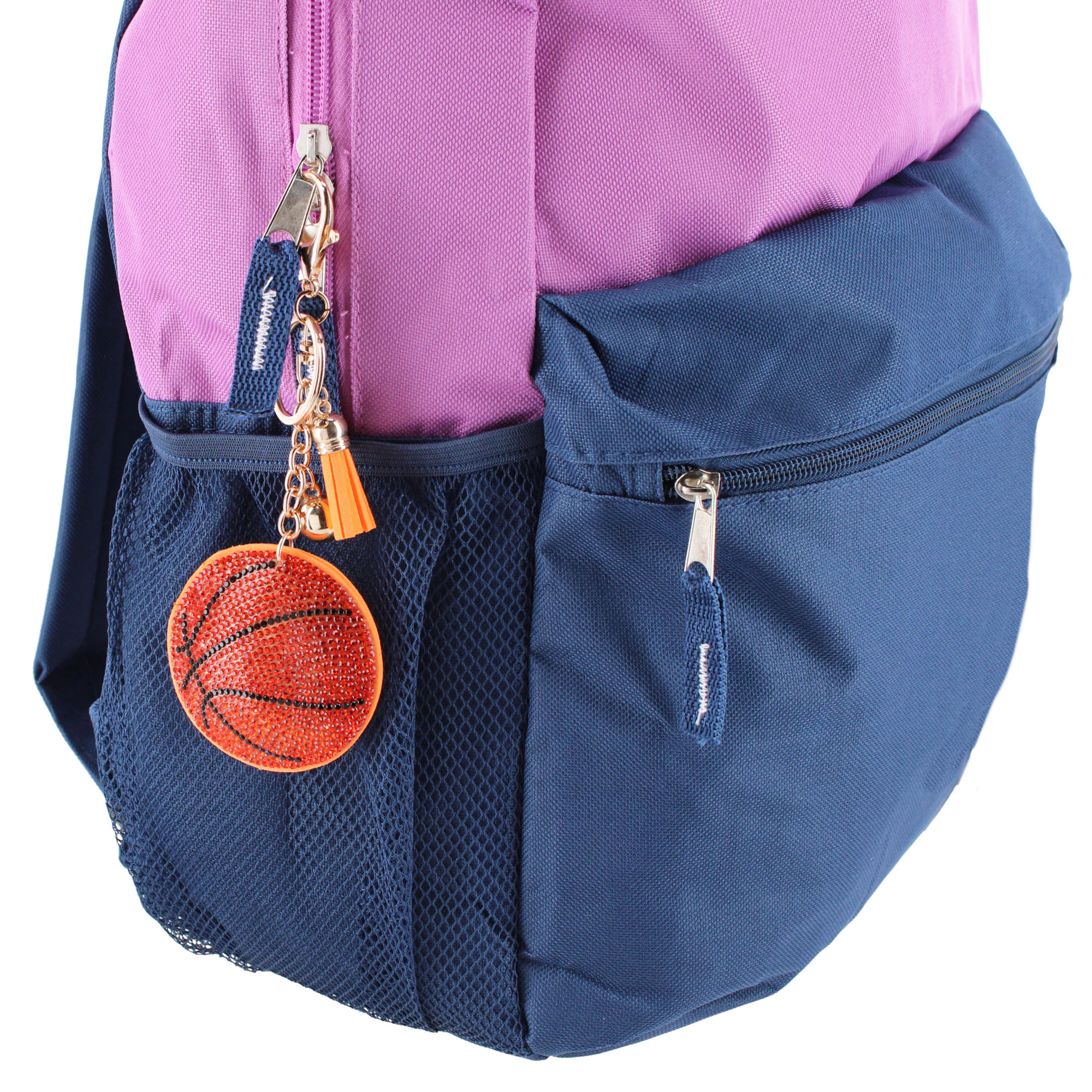 CTM Women's Rhinestone Basketball Bag Charm & Key Chain