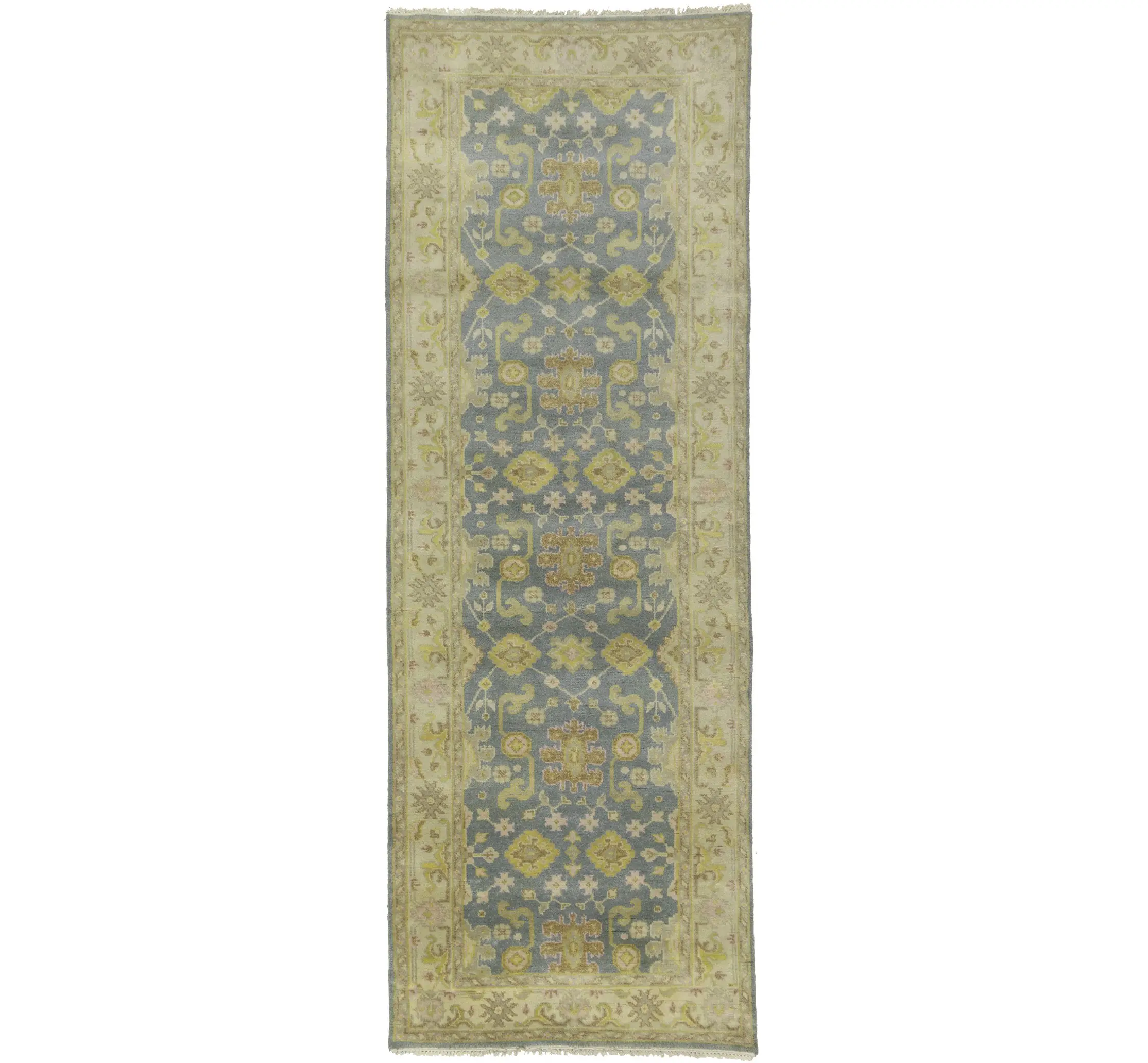 Magic Rugs 4'1 X 11'6 Gray & Beige Hand Knotted Oushak Wool Runner Rug