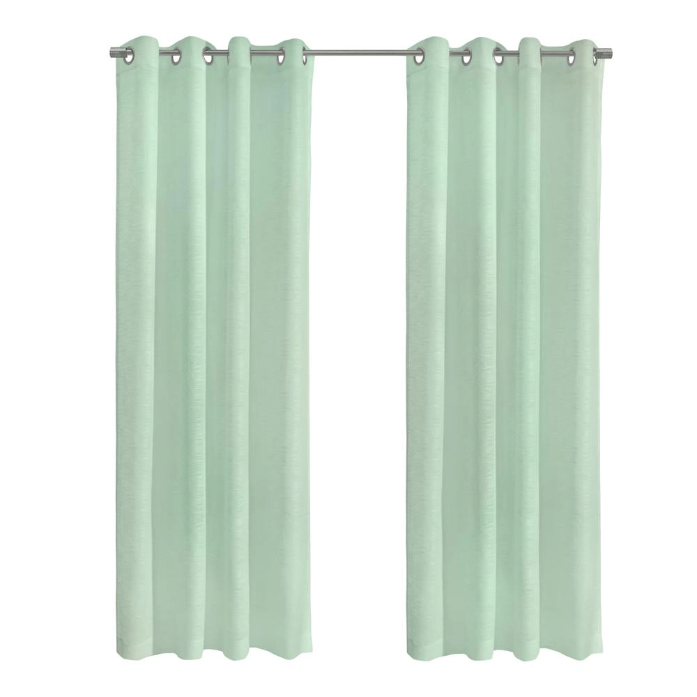 Habitat Boucle Sheer Premium Stylish and Functional Grommet Curtain Panel 52" x 95" Surf Spray