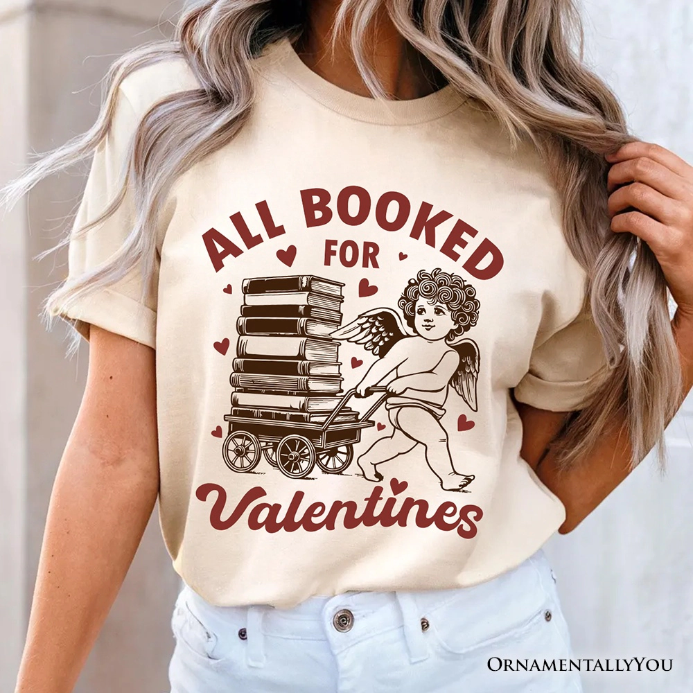 OrnamentallyYou Womens All Booked For Valentines Funny Cupid T-Shirt