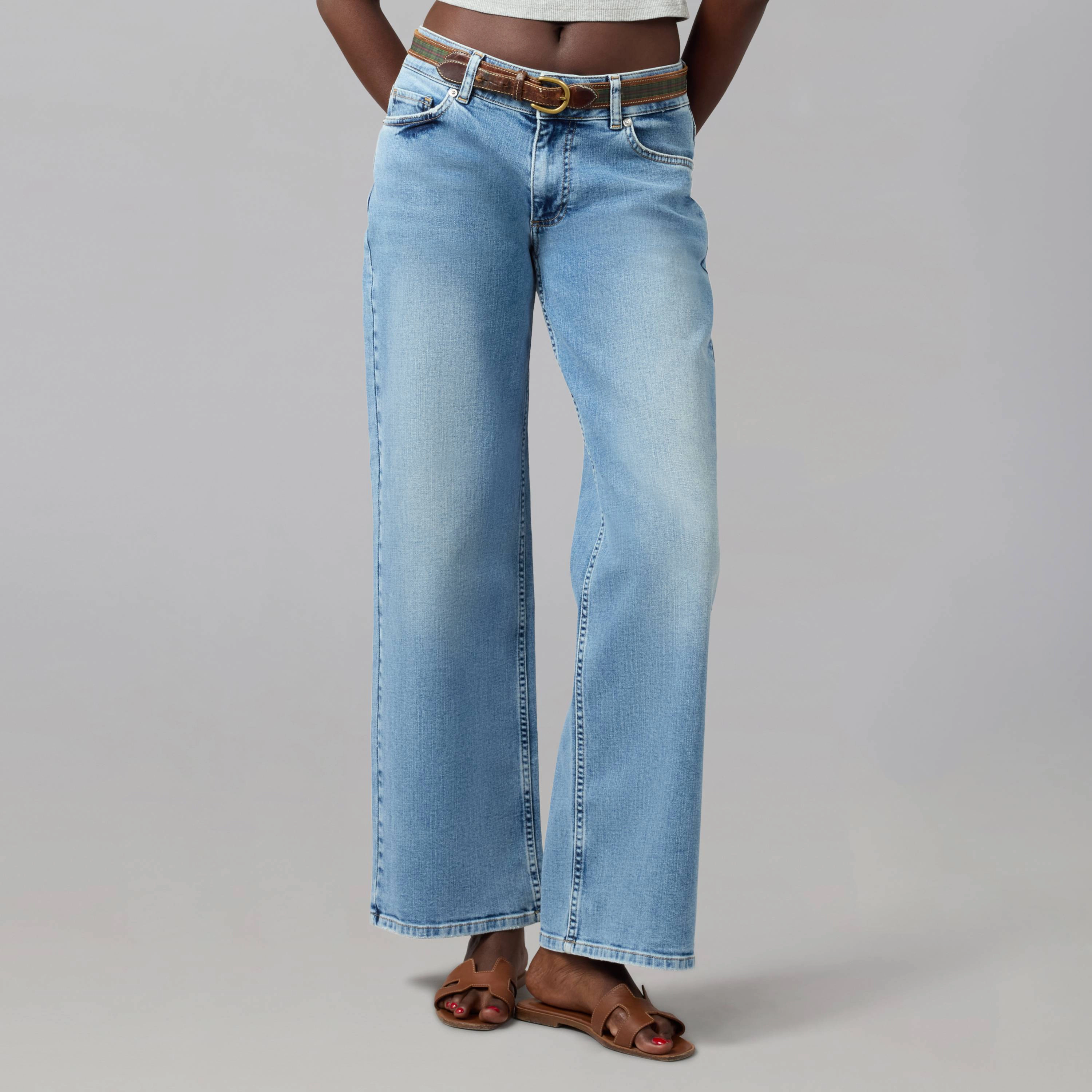 Lola Denim Womens Miro Mid Rise Comfort Straight Jeans