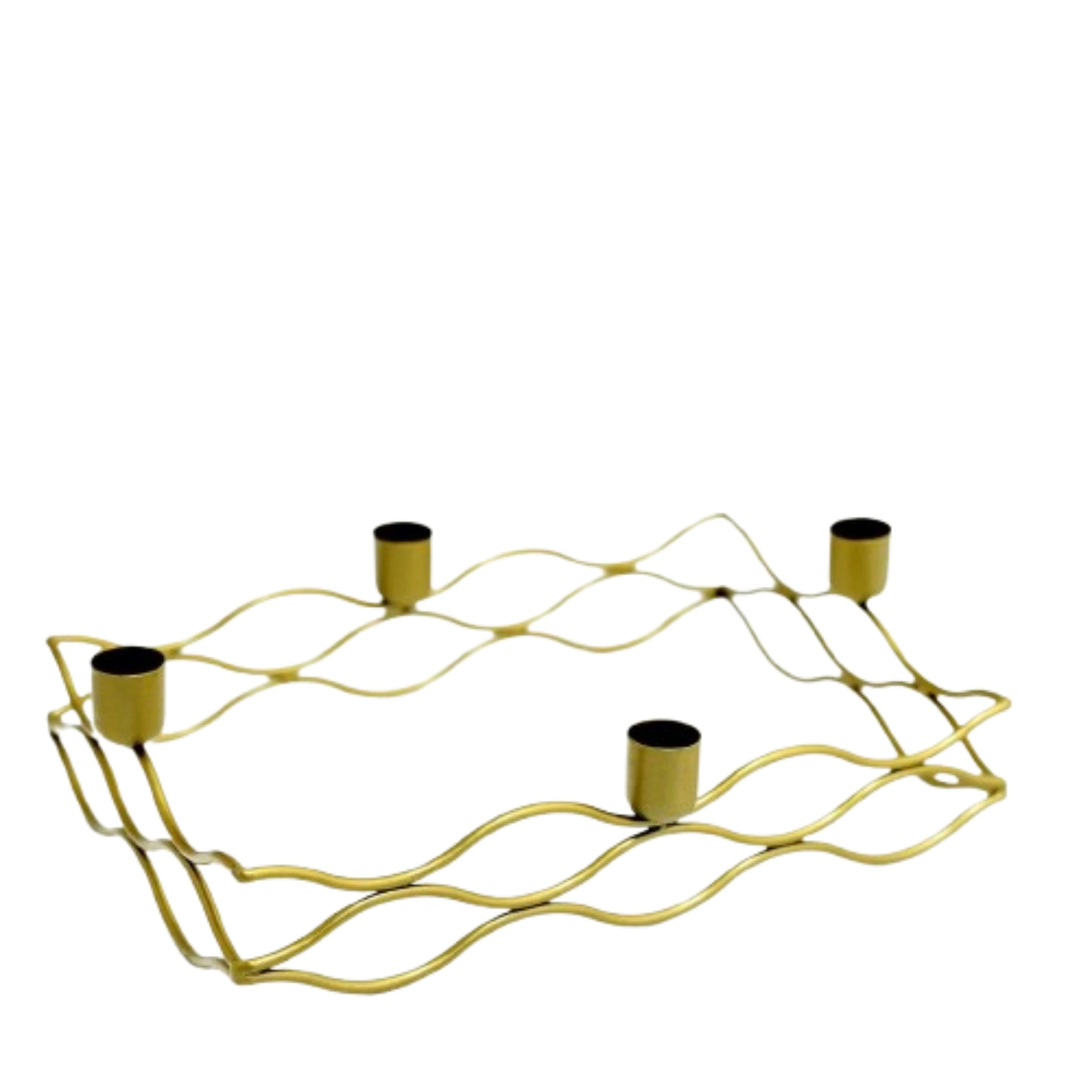 Home Collection Gold 4 Arm Metal Candelabra Taper Candle Holder