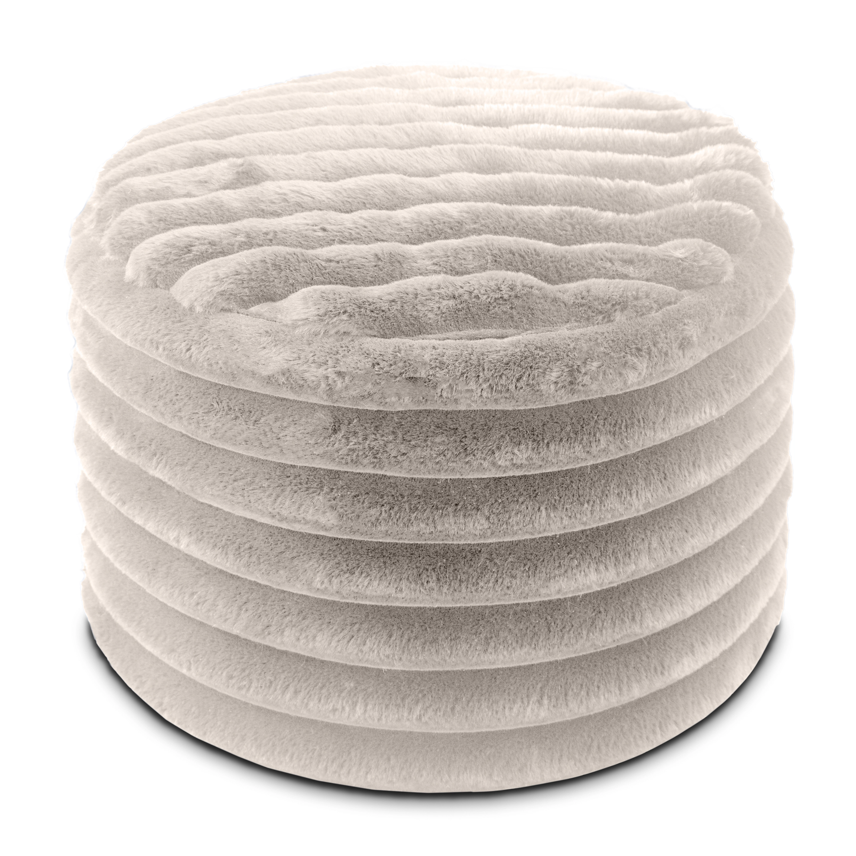 Jaxx Paran Accent Pouf - Fluffy Faux Fur Ottoman for Modern Interior Design, Regular