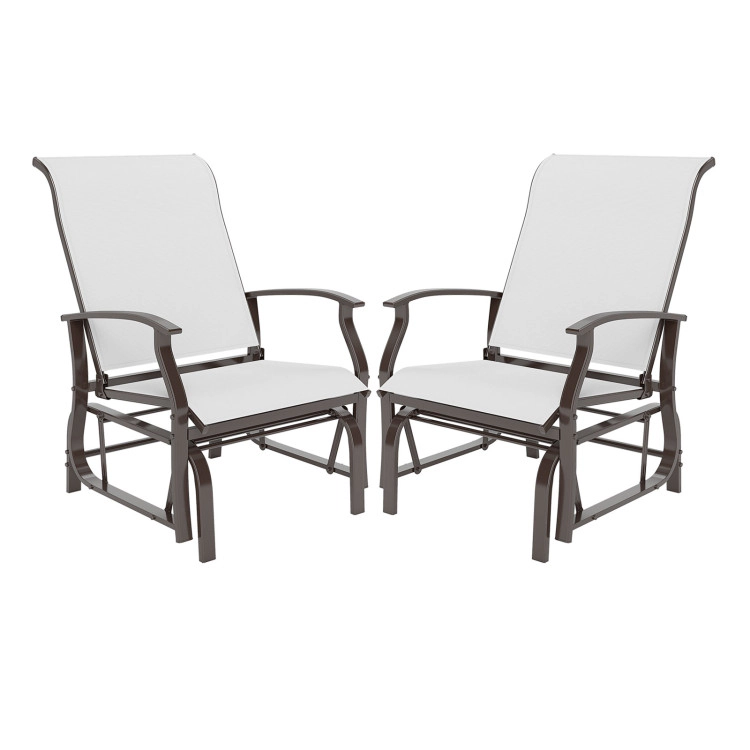 Hivvago Outdoor Glider Chairs Set Of 2 With Ergonomic Backrest And Seat