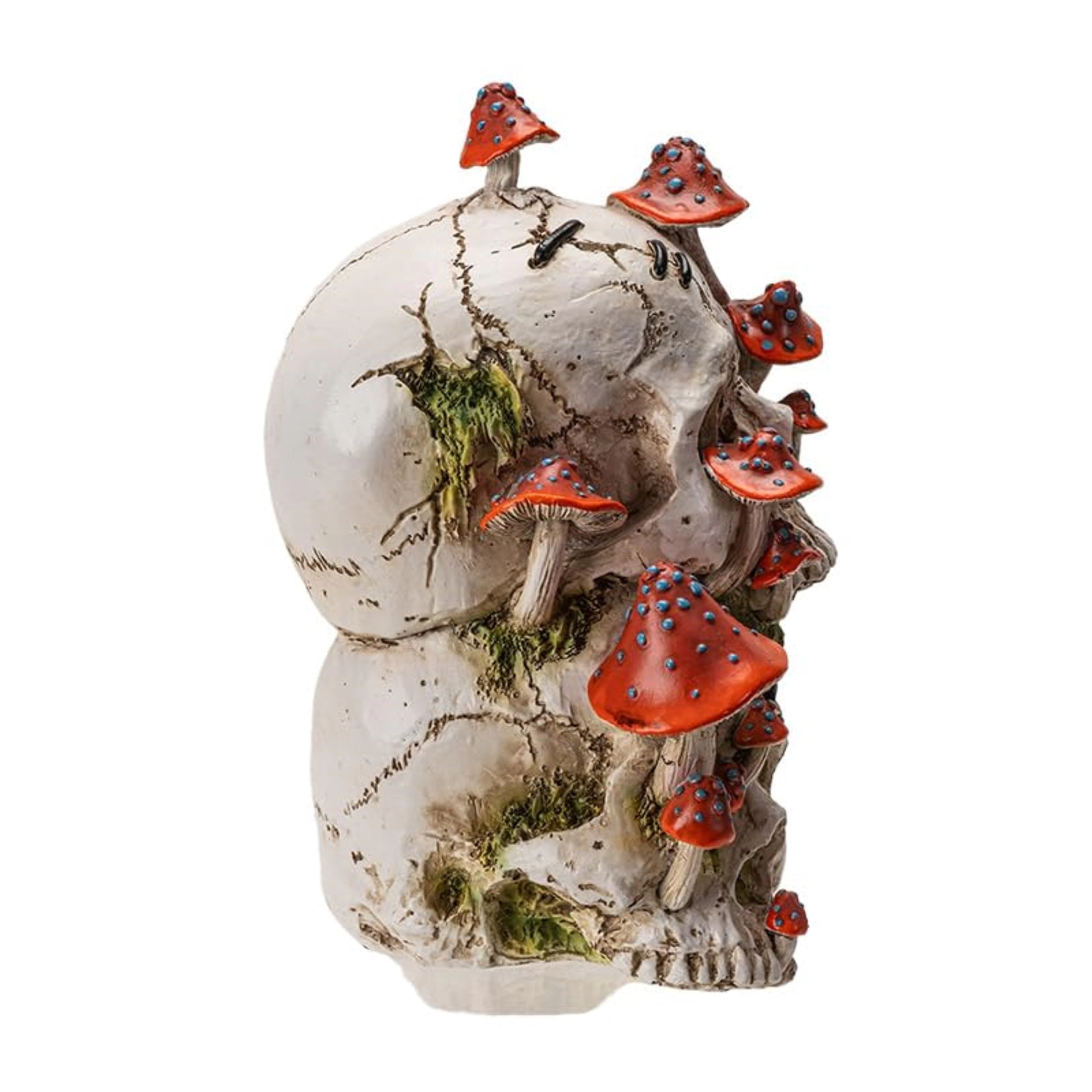 Pacific Giftware Stack of Human Skulls with Mushrooms Growing Out of Them Halloween Figurine Decoration 8.9 inch
