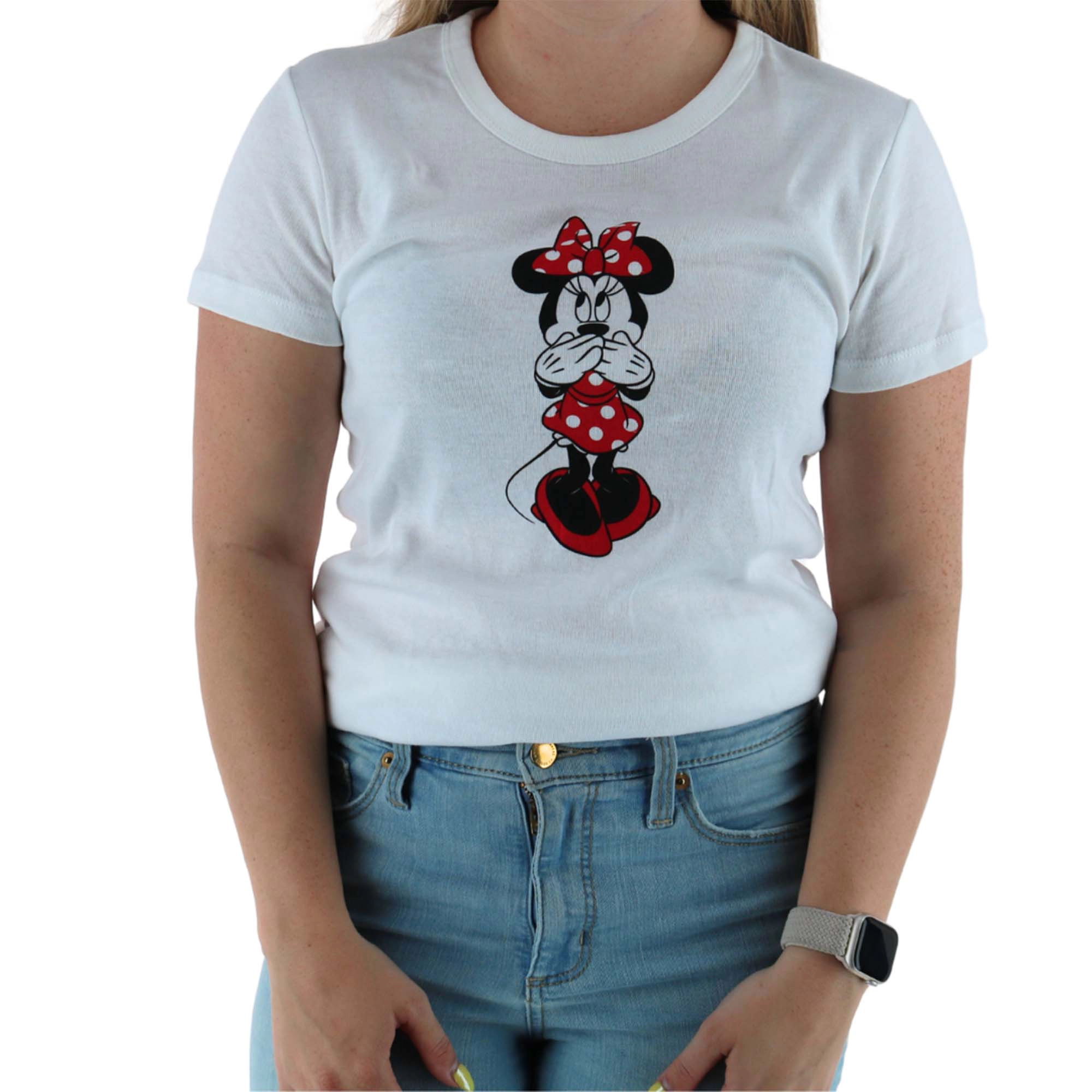 Jerry Leigh Women's Disney Minnie Mouse Crewneck Short Sleeve Tee