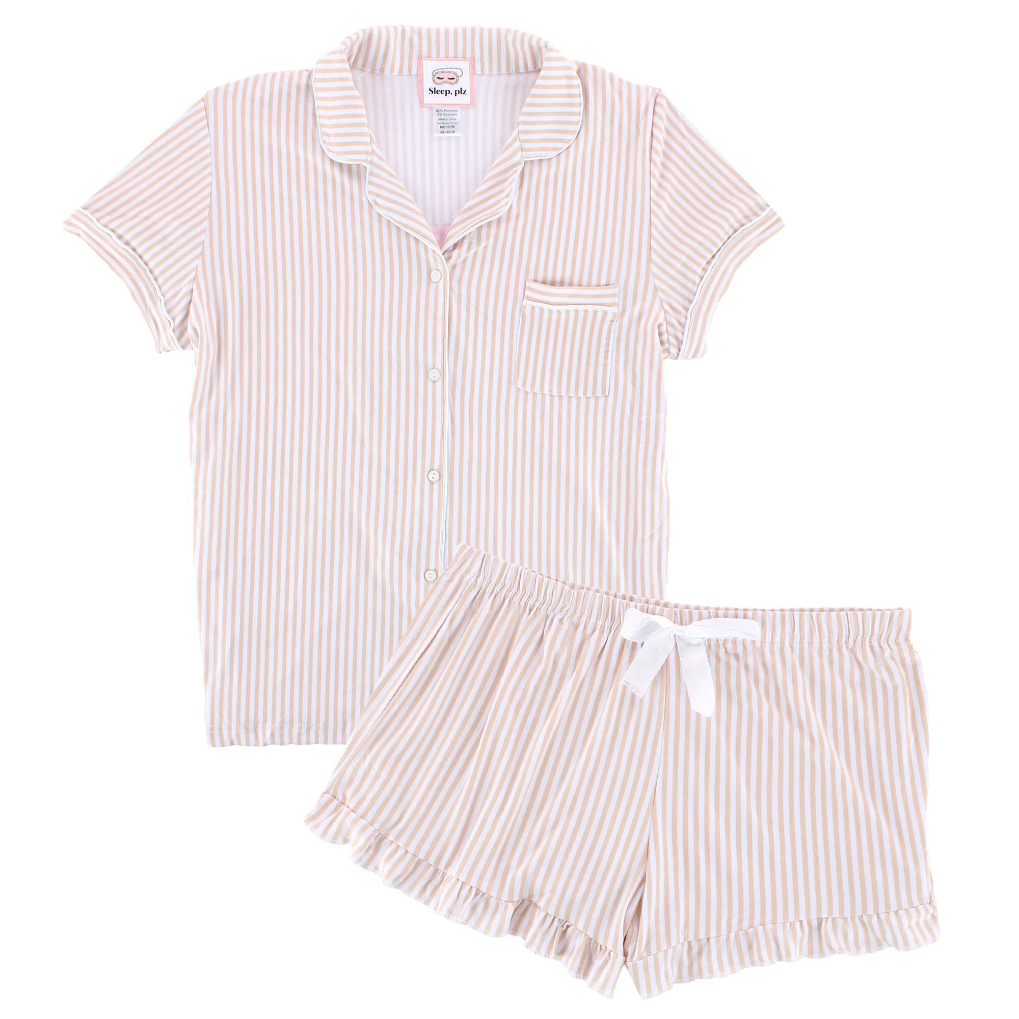 CTM Womens I Love Breakfast Short Sleeve Pajama Set by Not A Morning Person