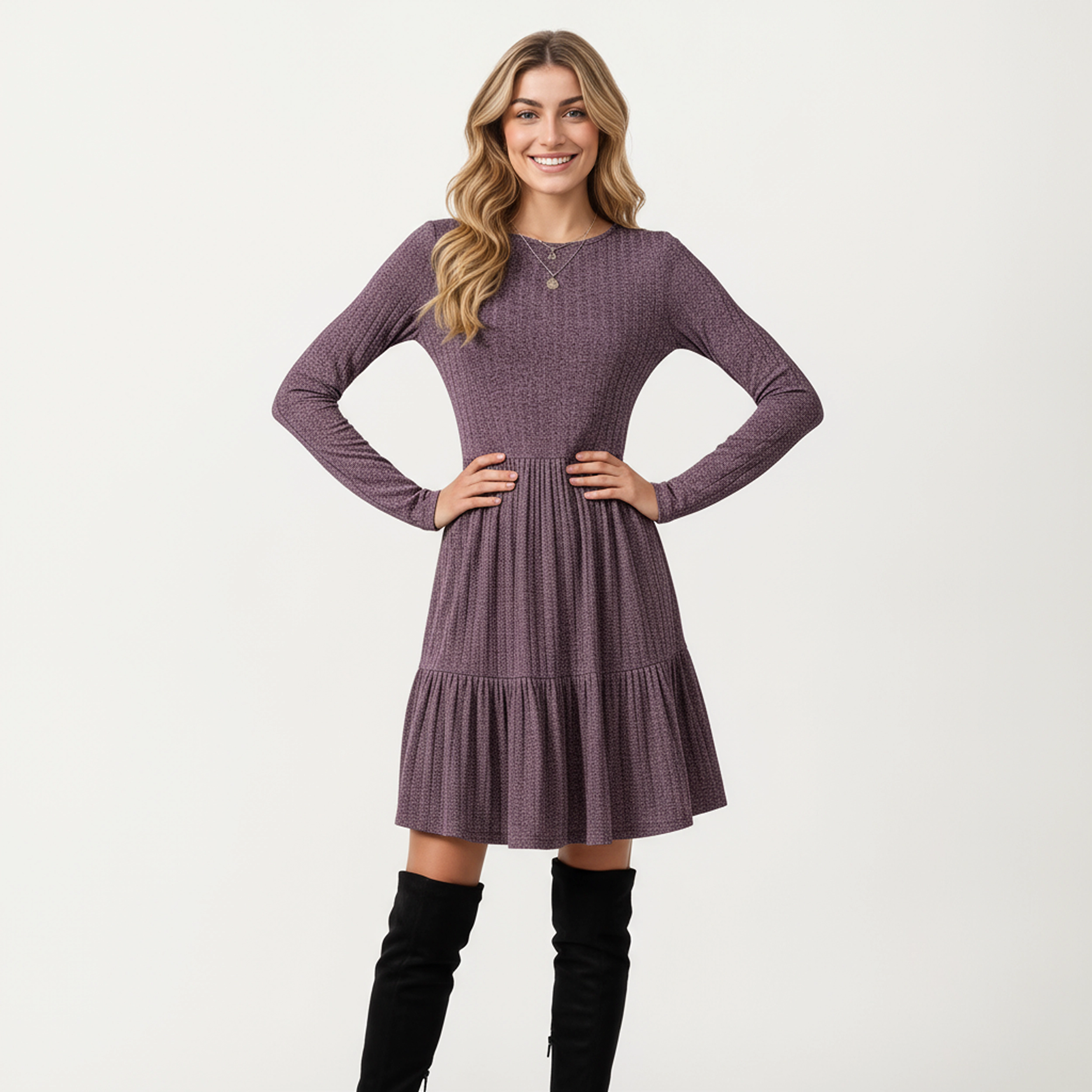 Anna-Kaci Women's Fitted Bodice Tiered Skater Dress