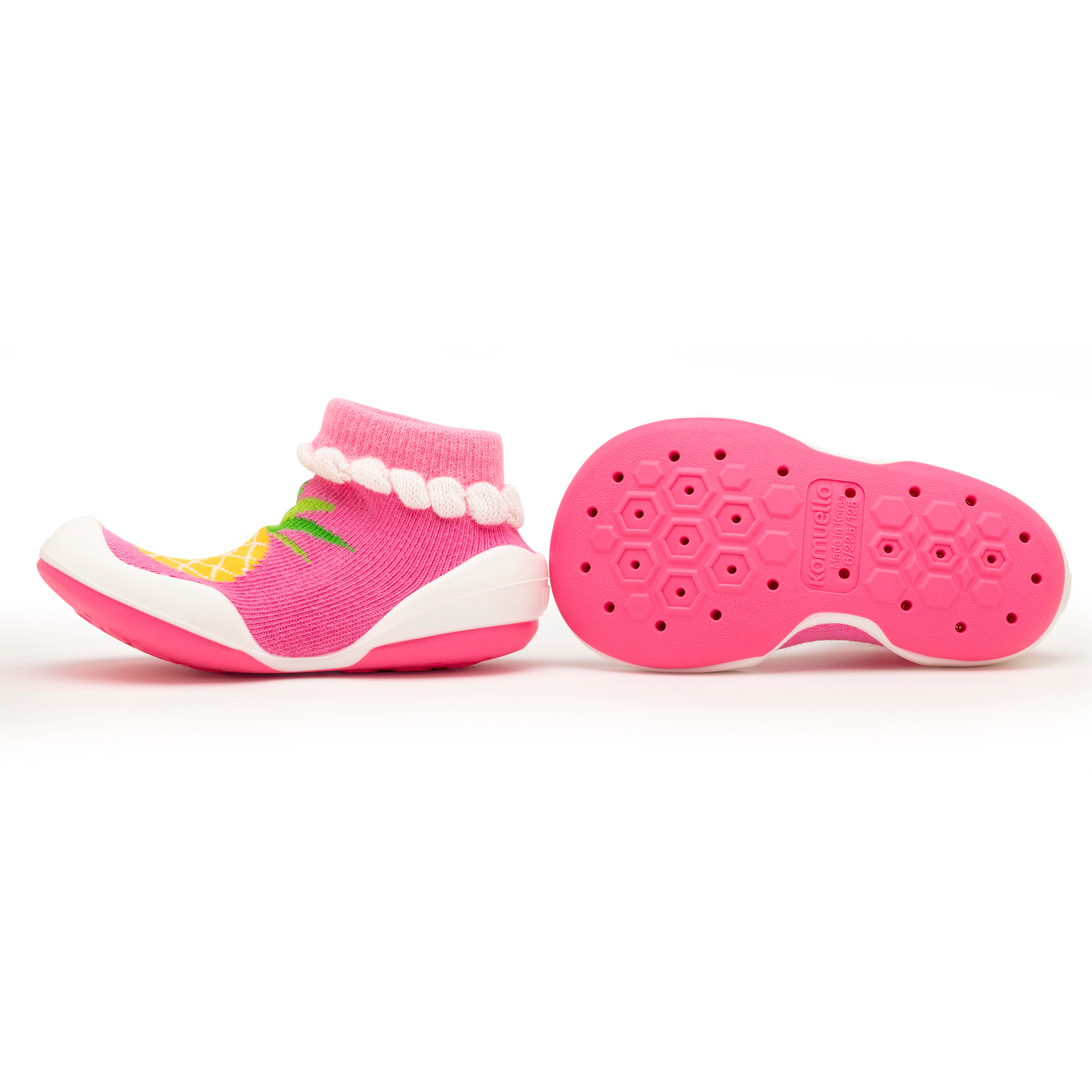 Komuello Baby Girl First Walk Sock Shoes Pineapple