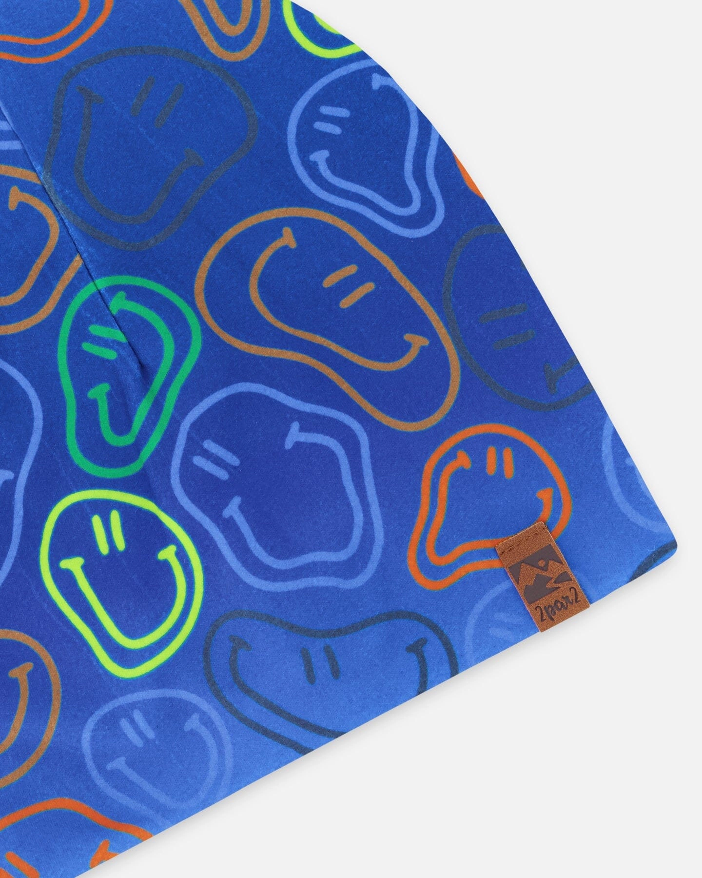 Deux par Deux Boys Stretch Jersey Beanie Printed Smileys