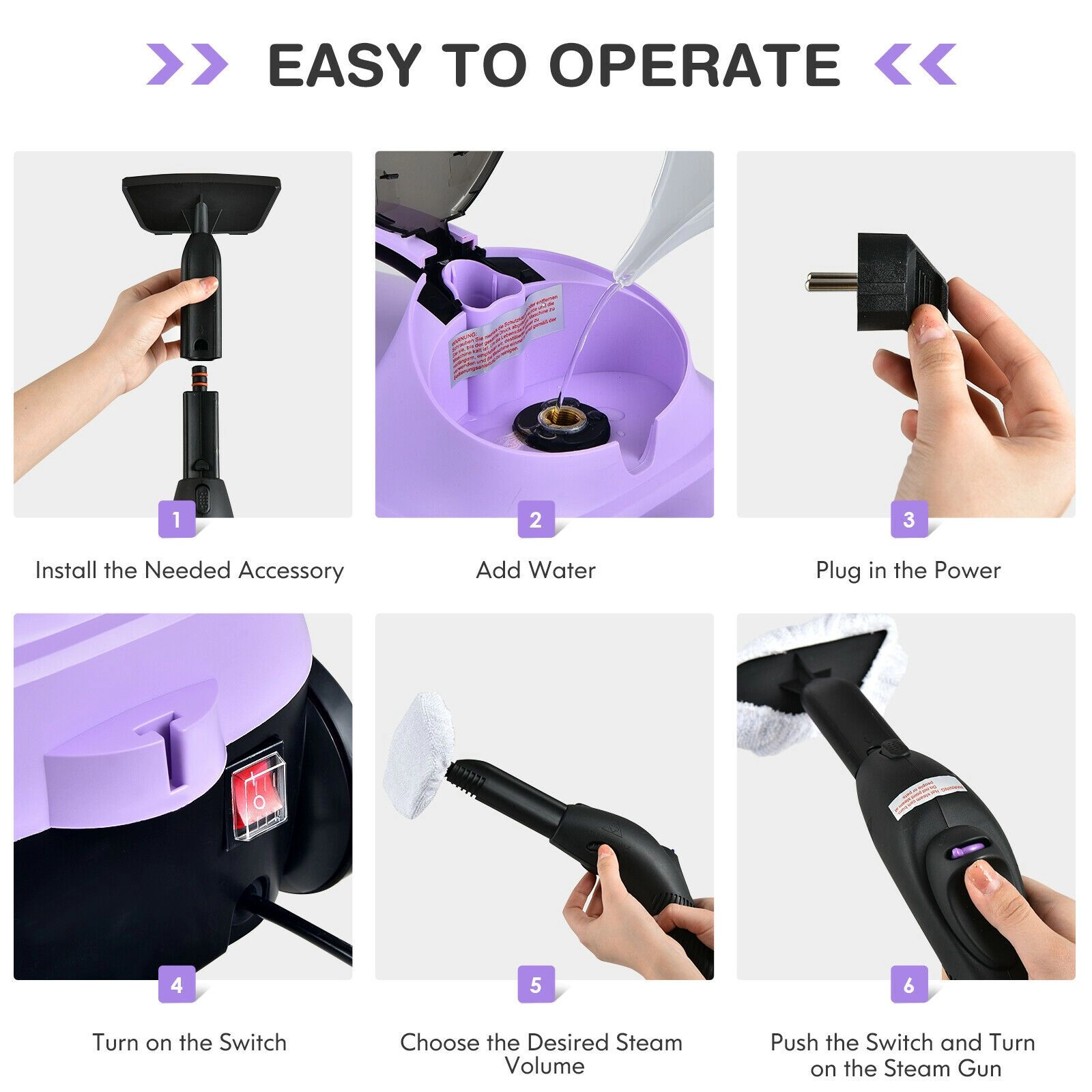 SlickBlue Portable Steam Cleaning Machine, Powerful Cleaner for Home & Car
