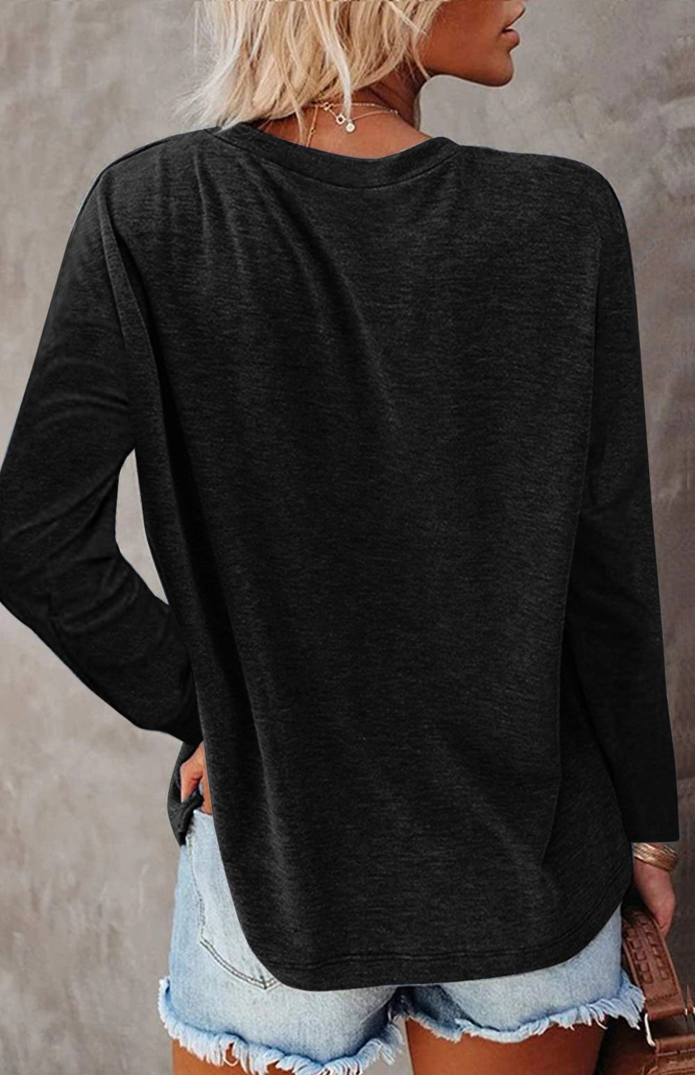 Enchanted Funland Womens Long Sleeve Crewneck Loose Fit Casual Basic Shirt
