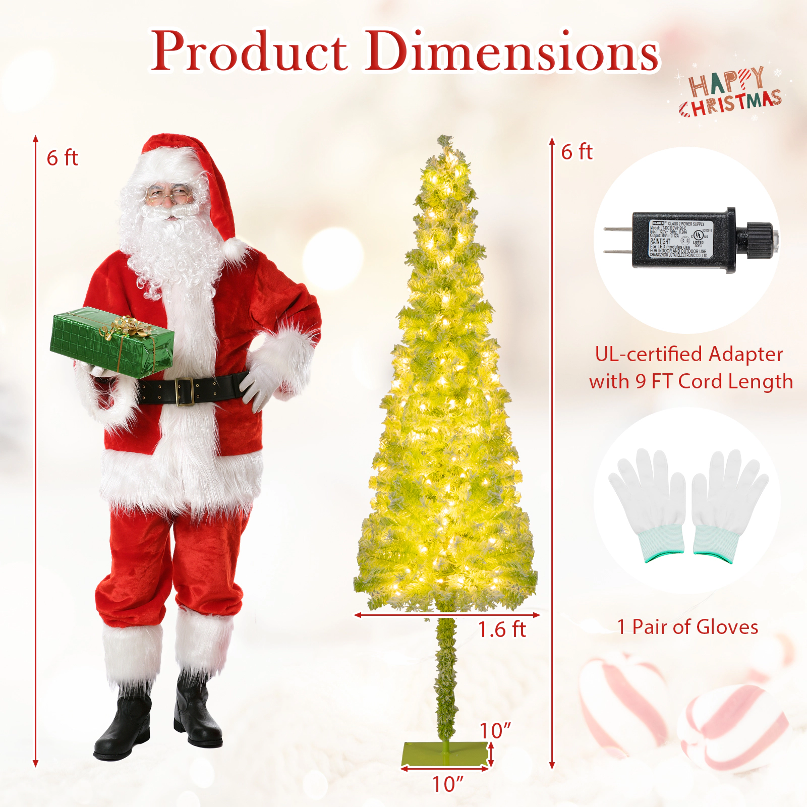 LJG 5/6/7 FT Whimsical Christmas Tree with Bendable Top and 216/290/366 Branch