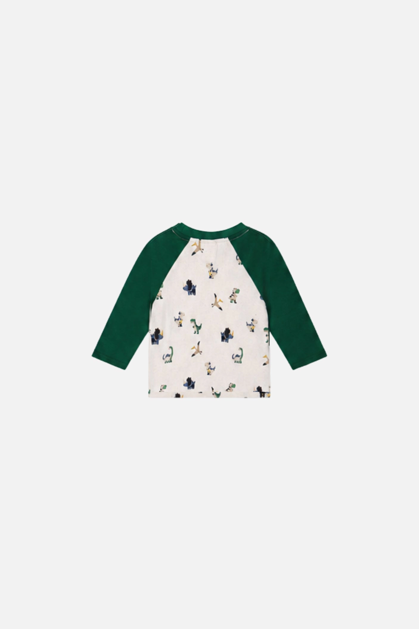 Deux par Deux Boys Long Sleeve Raglan Dinosaur Print T-Shirt