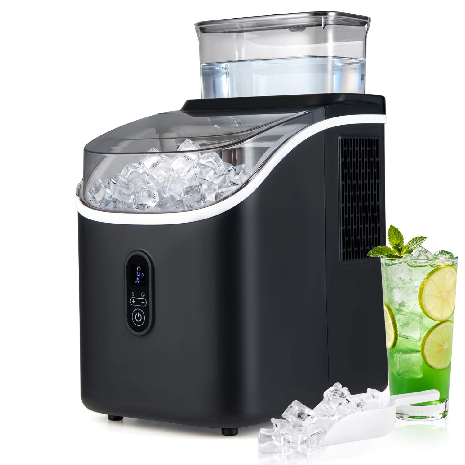 SlickBlue Black Countertop Cube Ice Maker, 34 Lbs Daily