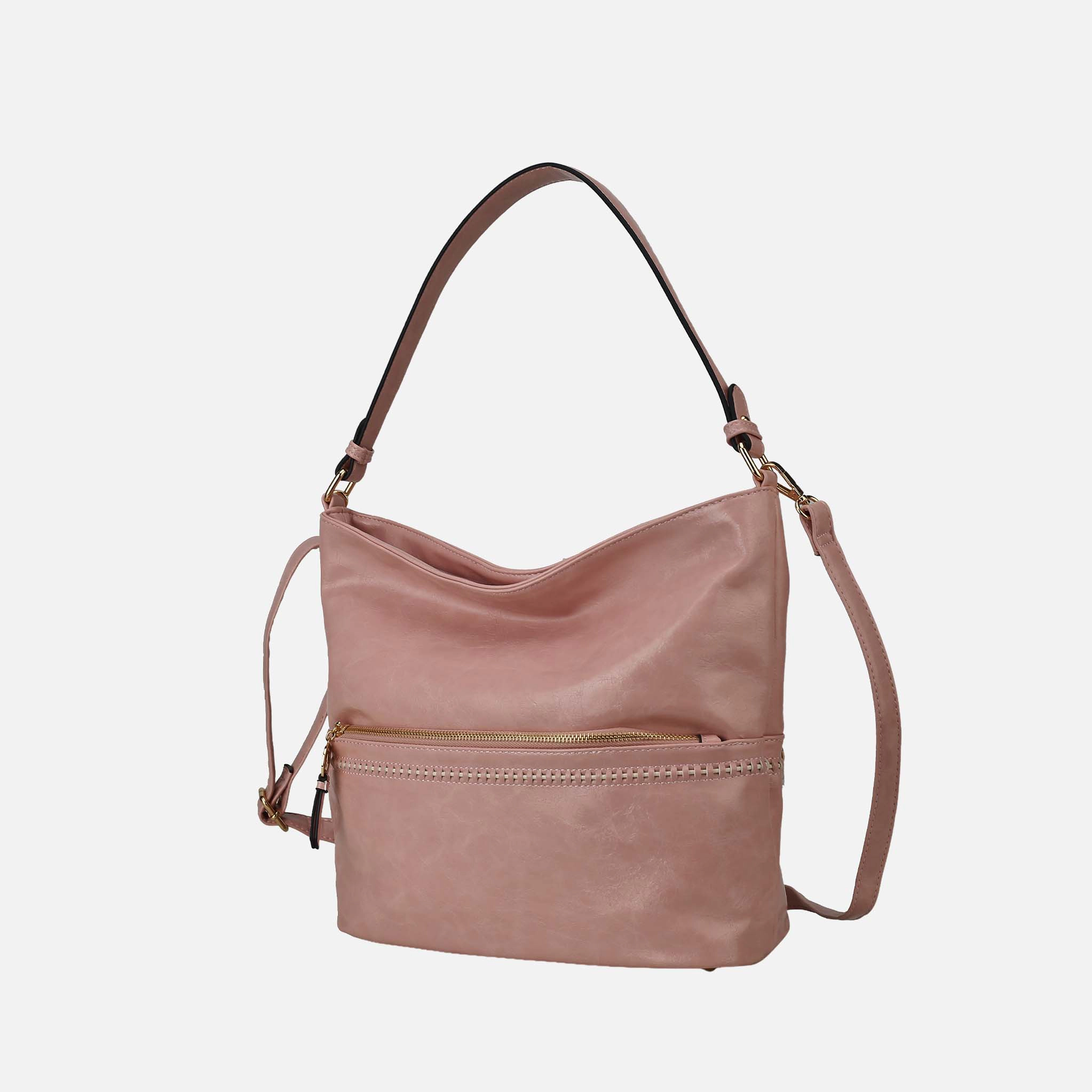 Mia K Collection Sierra Marbled Vegan Leather Shoulder Bag, Gold-Tone Hardware