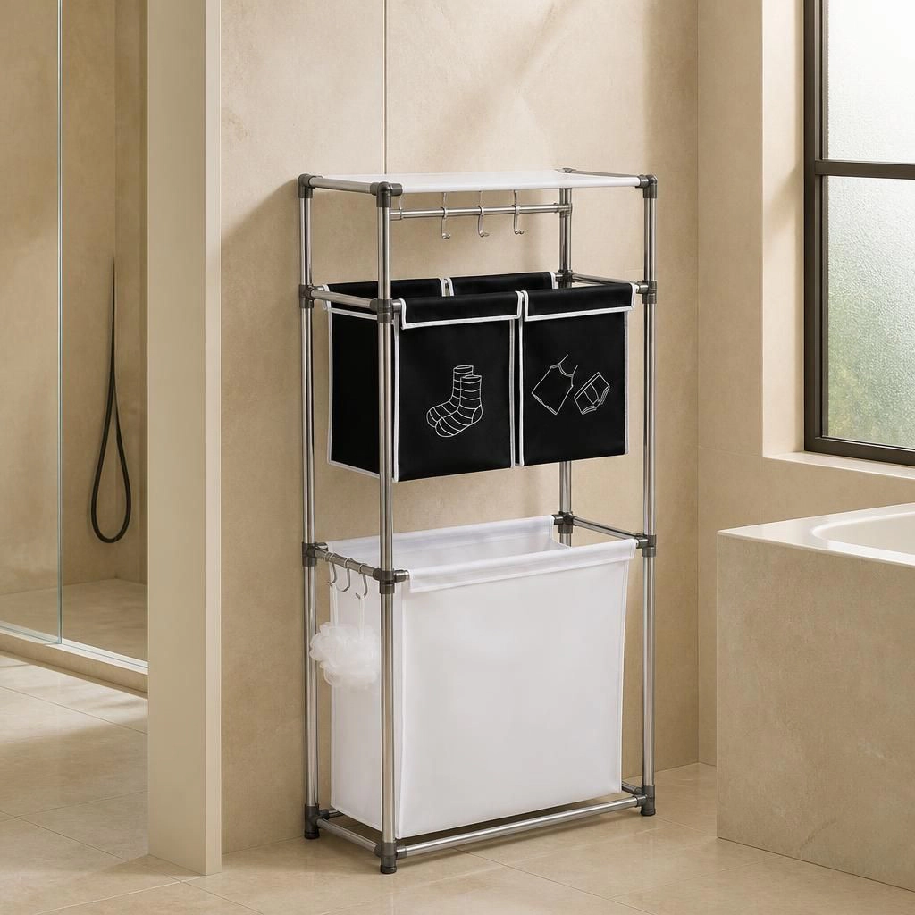 ELEMENT ACE Tall Fabric Freestanding Bathroom Storage Organizer