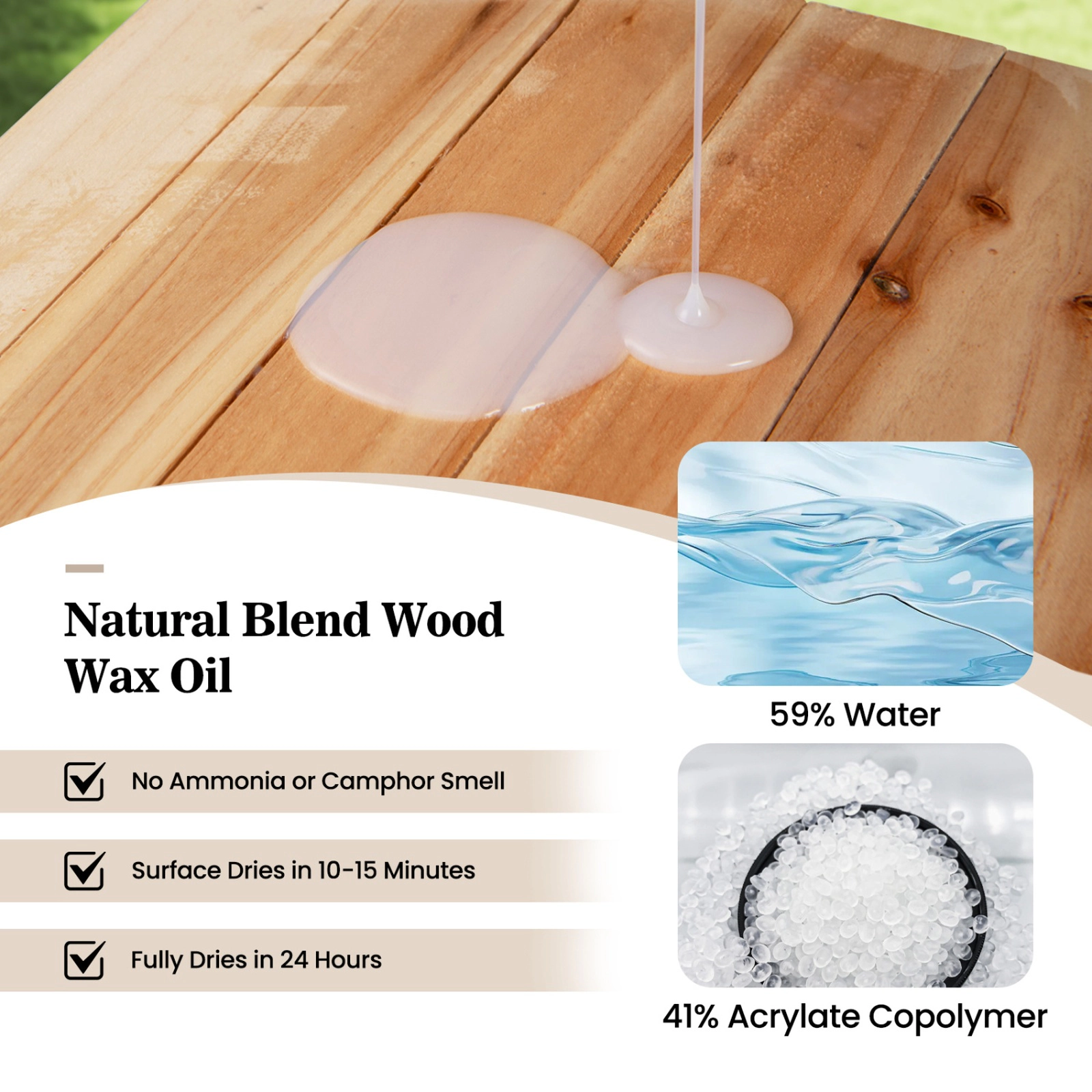 SUGIFT 2-Pack 16-oz Clear Wood Oil Cleaner and Brightener with Brushes Gloves and Abrasive Papers