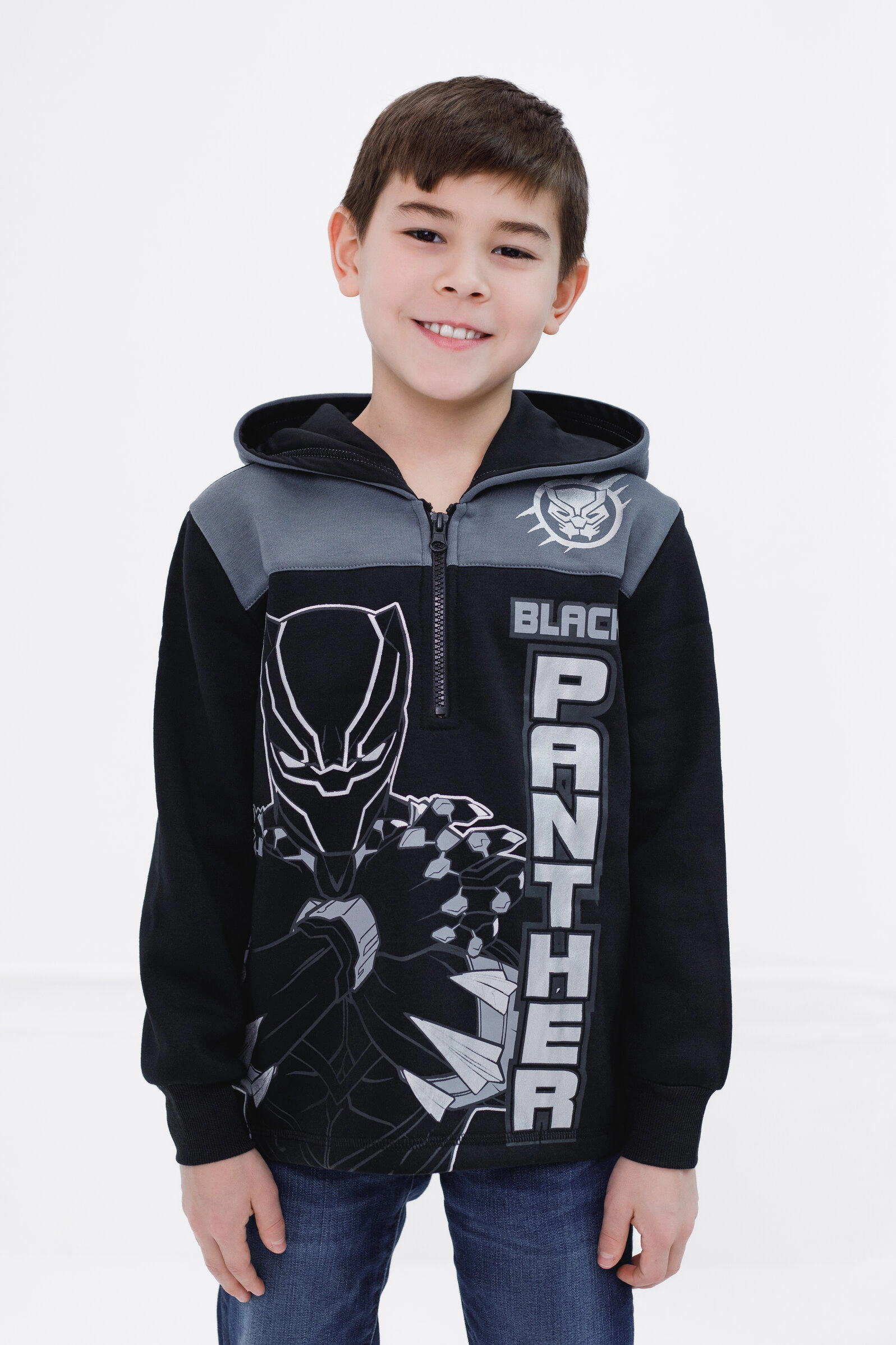 Marvel Boys' Fleece Quarter-Zip Hoodie
