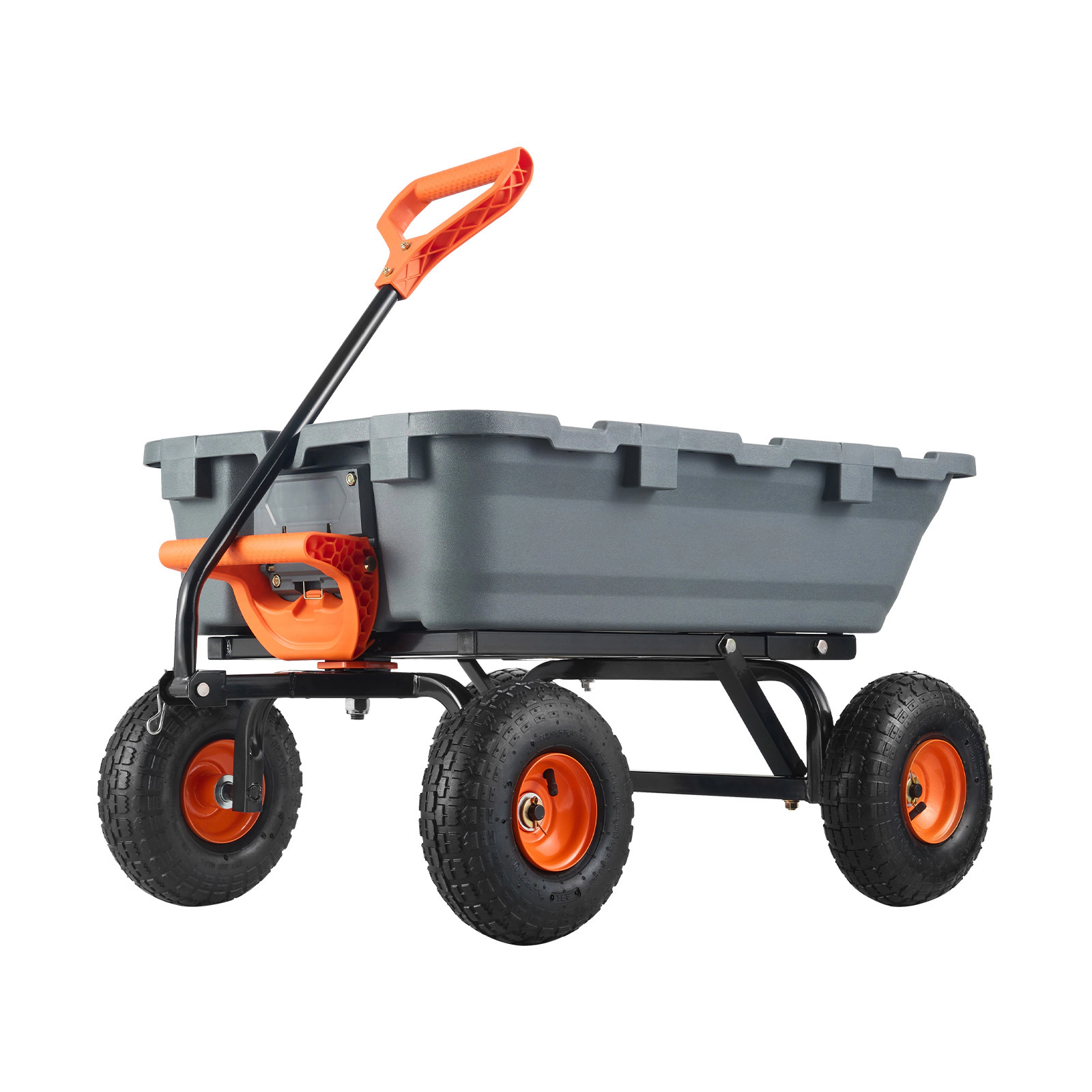HONGGE Garden Cart Durable Poly Dump Cart with Simple Assembly Steel Structure Versatile Dump Wagon with Dual-Function