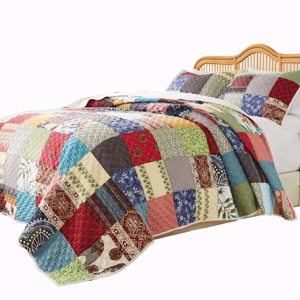 Greenland Home Fashions Renee Upcycle Luxurious Comfortable 3 Piece s Quilt Set