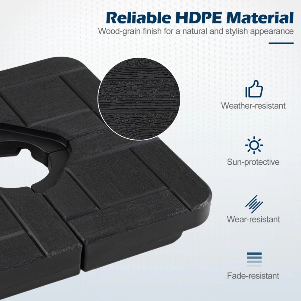 Hivvago 4-Piece 188 Lbs Offset Patio Umbrella Base